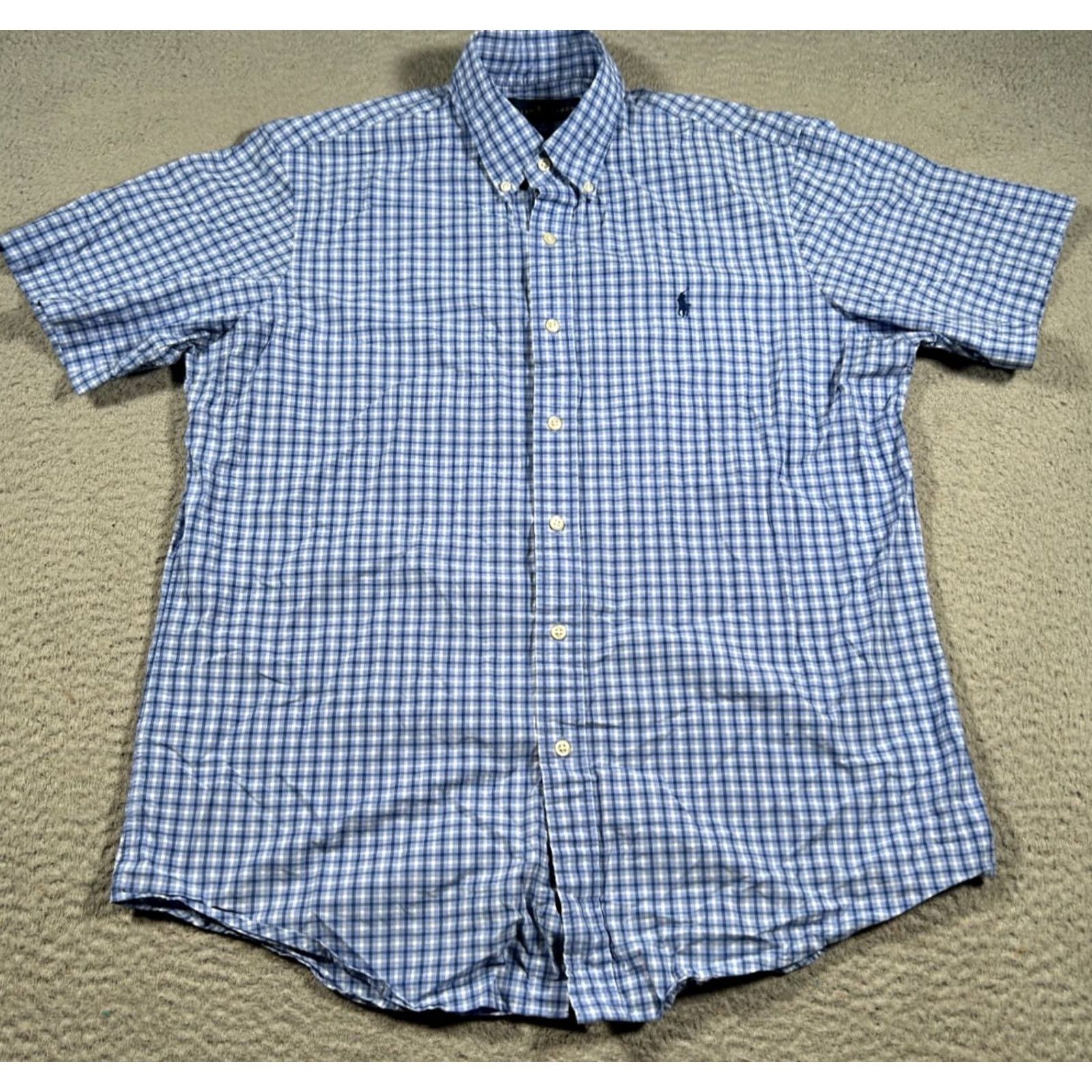 Ralph Lauren Ralph Lauren Shirt Mens Large Blue Check Pony Logo Split Pleated Button Down Size US L / EU 52-54 / 3 - 2 Thumbnail