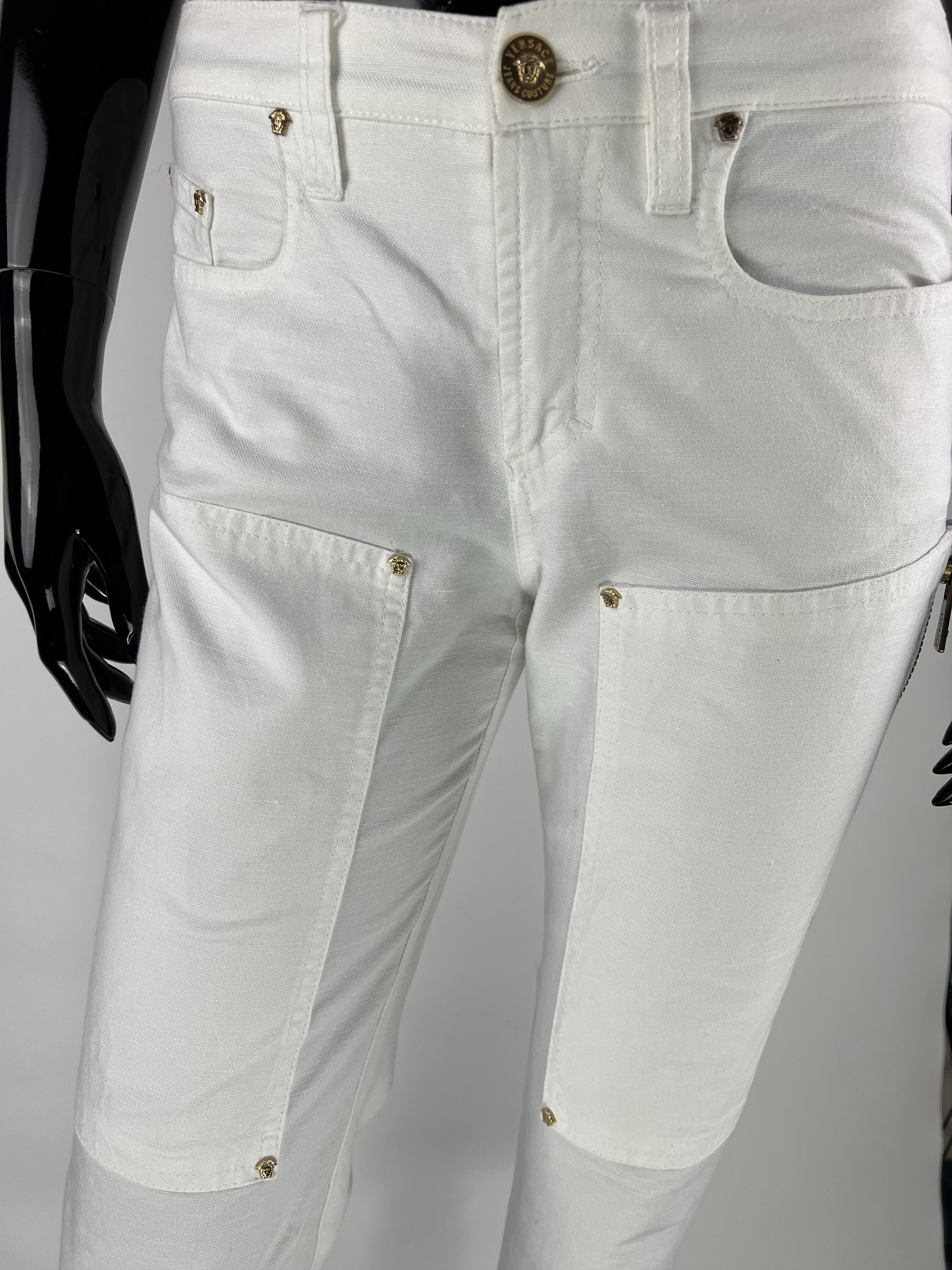 Versace Versace Jeans Couture VTG Cotton/Linen Flared Pants Size 26 Size 26" / US 2 / IT 38 - 8 Thumbnail