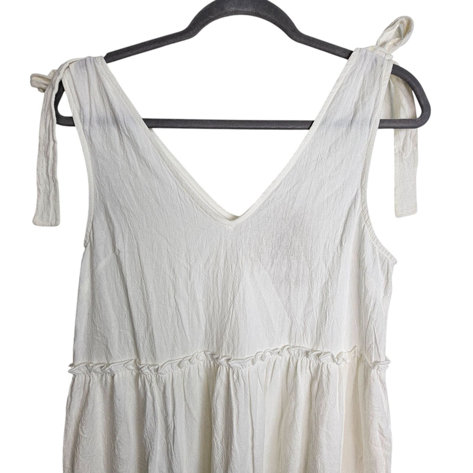 Anthropologie Anthropologie Dress M White Tiered Summer Cottage Romance Size M / US 6-8 / IT 42-44 - 3 Thumbnail