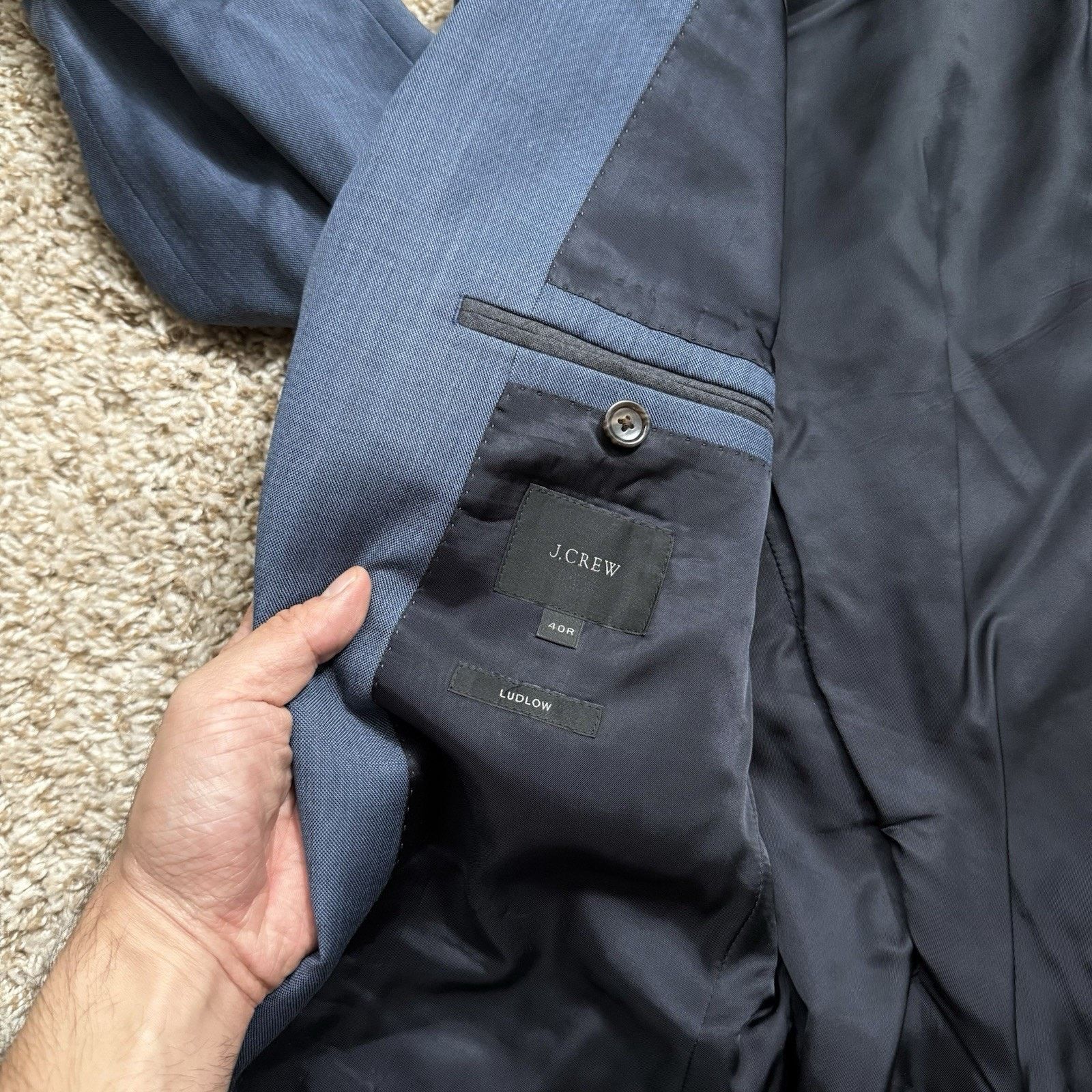J.Crew J.Crew Ludlow Tollegno 1900 Wool Suit Blue Jacket 40R 30x30 Size 40R - 6 Thumbnail