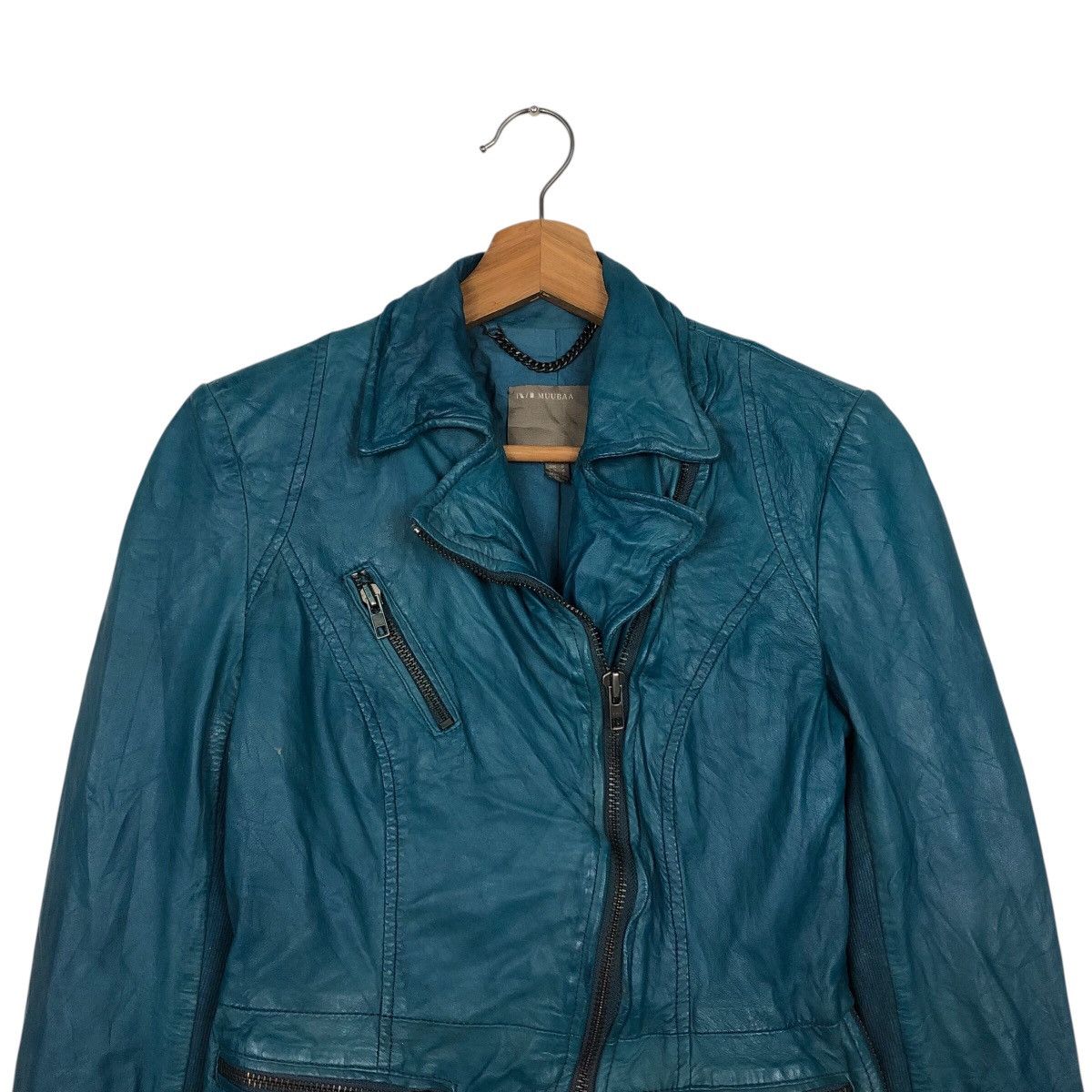 Japanese Brand 📌Vintage Cropped Biker Leather Jacket Muuba Issey Miyake Size M / US 6-8 / IT 42-44 - 4 Thumbnail