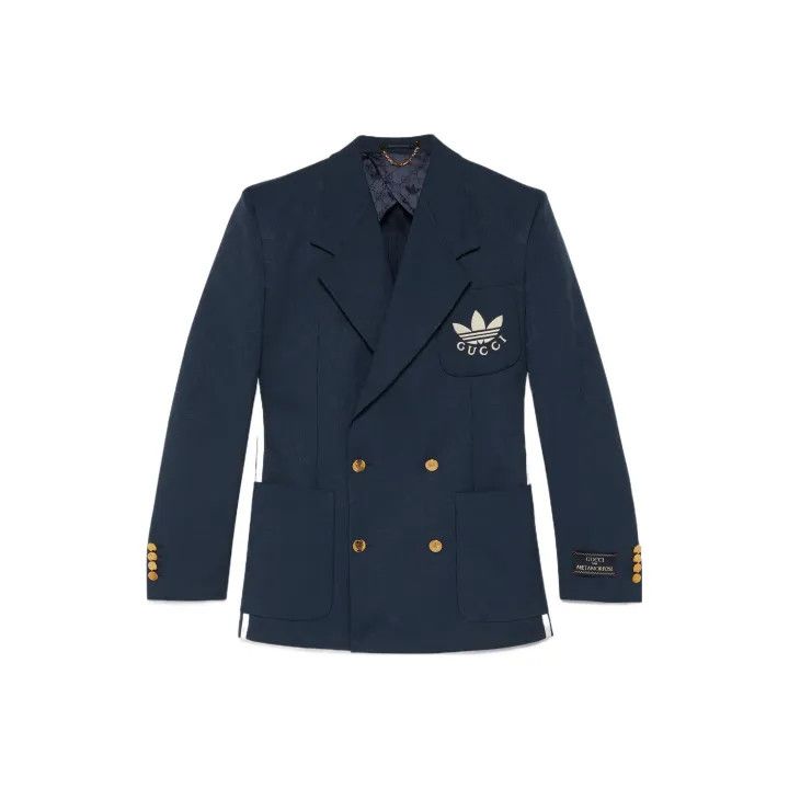 Gucci Gucci x Adidas Blue Double-Breasted Jacket Size US L / EU 52-54 / 3 - 1 Thumbnail