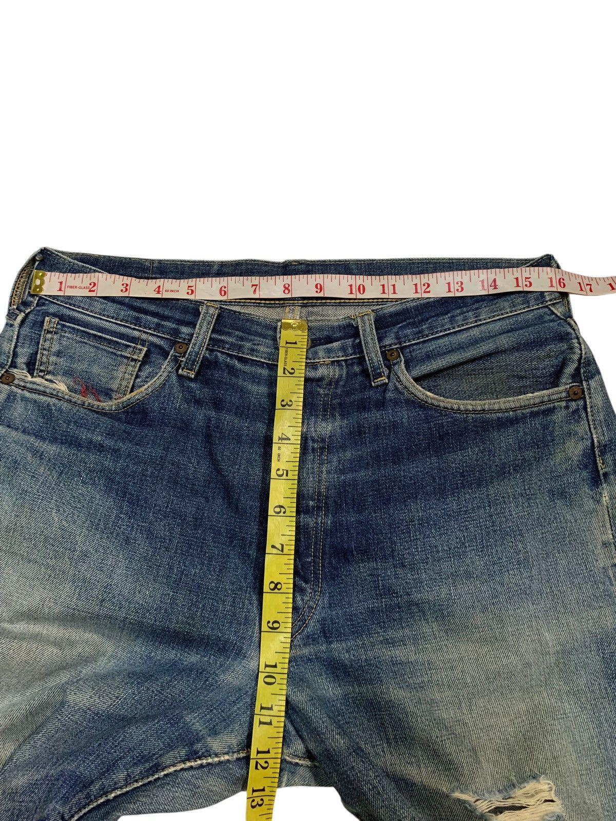 Kapital VINTAGE KAMAKURA SELVEDGE FADED JAPANESE DISTRESSED DENIM Size US 33 - 22 Thumbnail