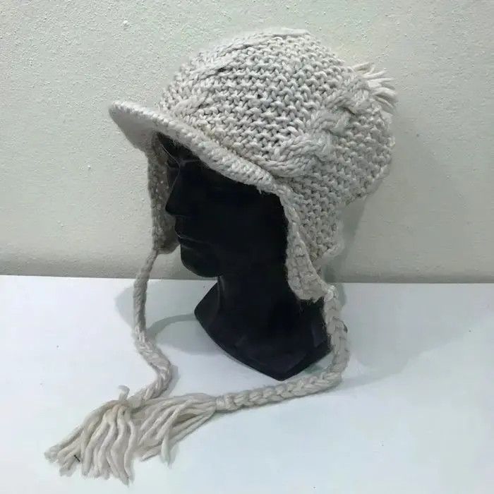 Japanese Brand Japanese Brand Vichy Knit Beanie Hat Size ONE SIZE - 2 Thumbnail