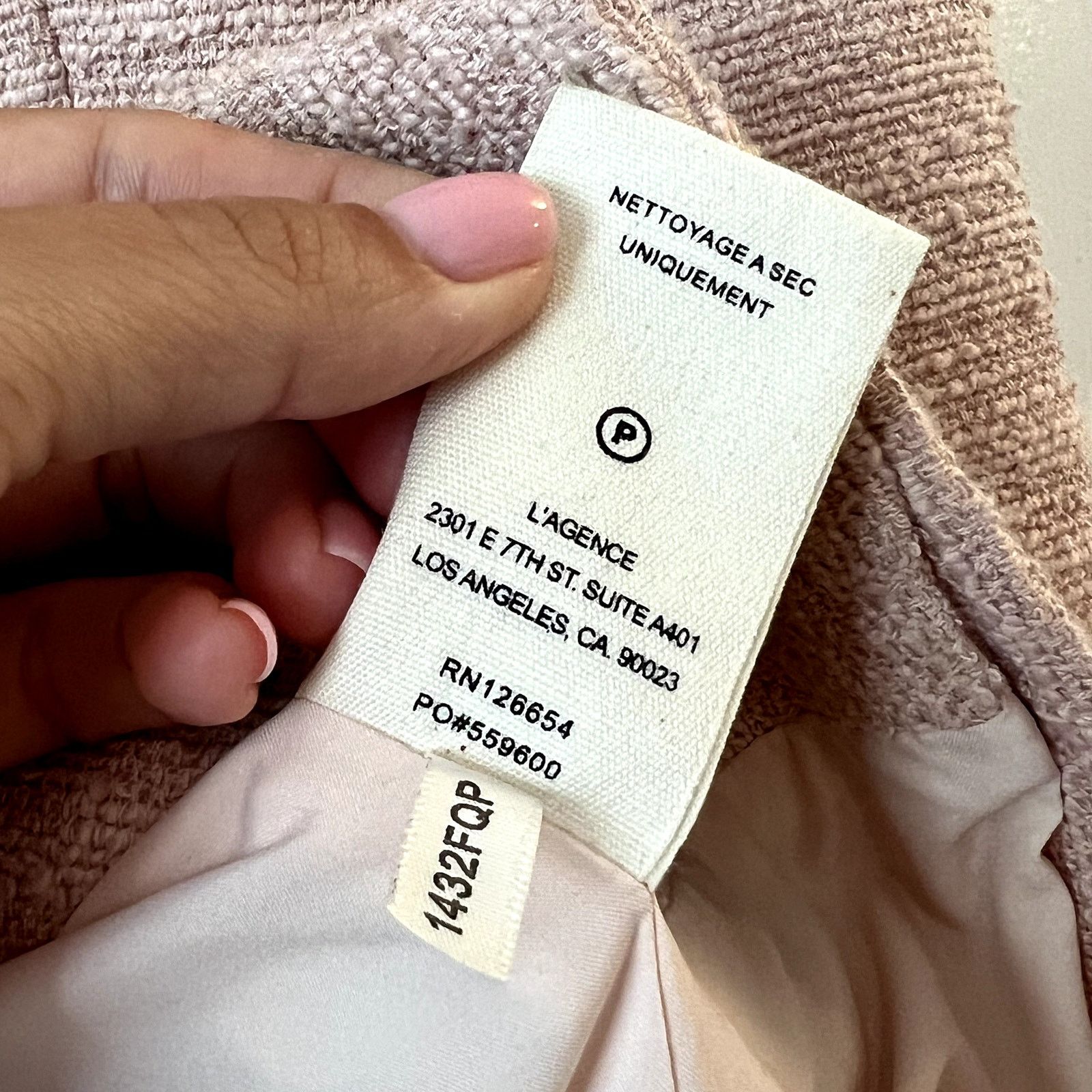 L'AGENCE L'agence Kenzie Petal Light pink Double Breasted Jacket Size XS / US 0-2 / IT 36-38 - 5 Thumbnail