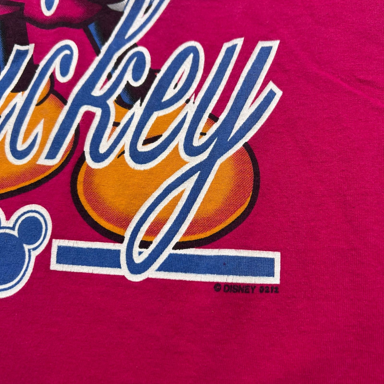 Mickey Unlimited Vintage 90s Disney Mickey Mouse T-shirt bright pink L Y2K Size US L / EU 52-54 / 3 - 4 Thumbnail