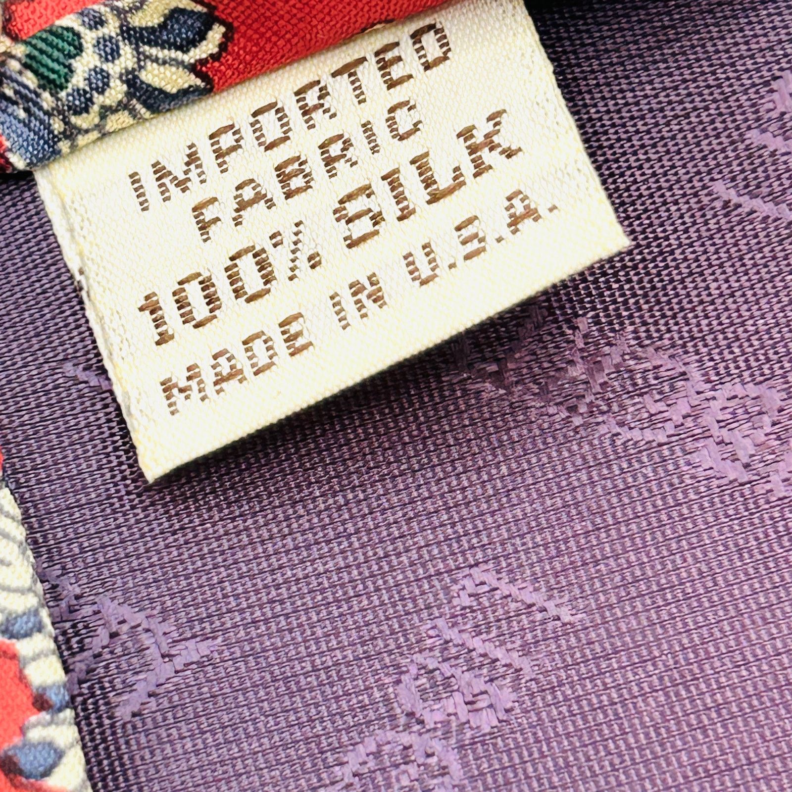 Liberty Vintage 80s Red Blue Green Paisley Silk Necktie Size ONE SIZE - 5 Thumbnail