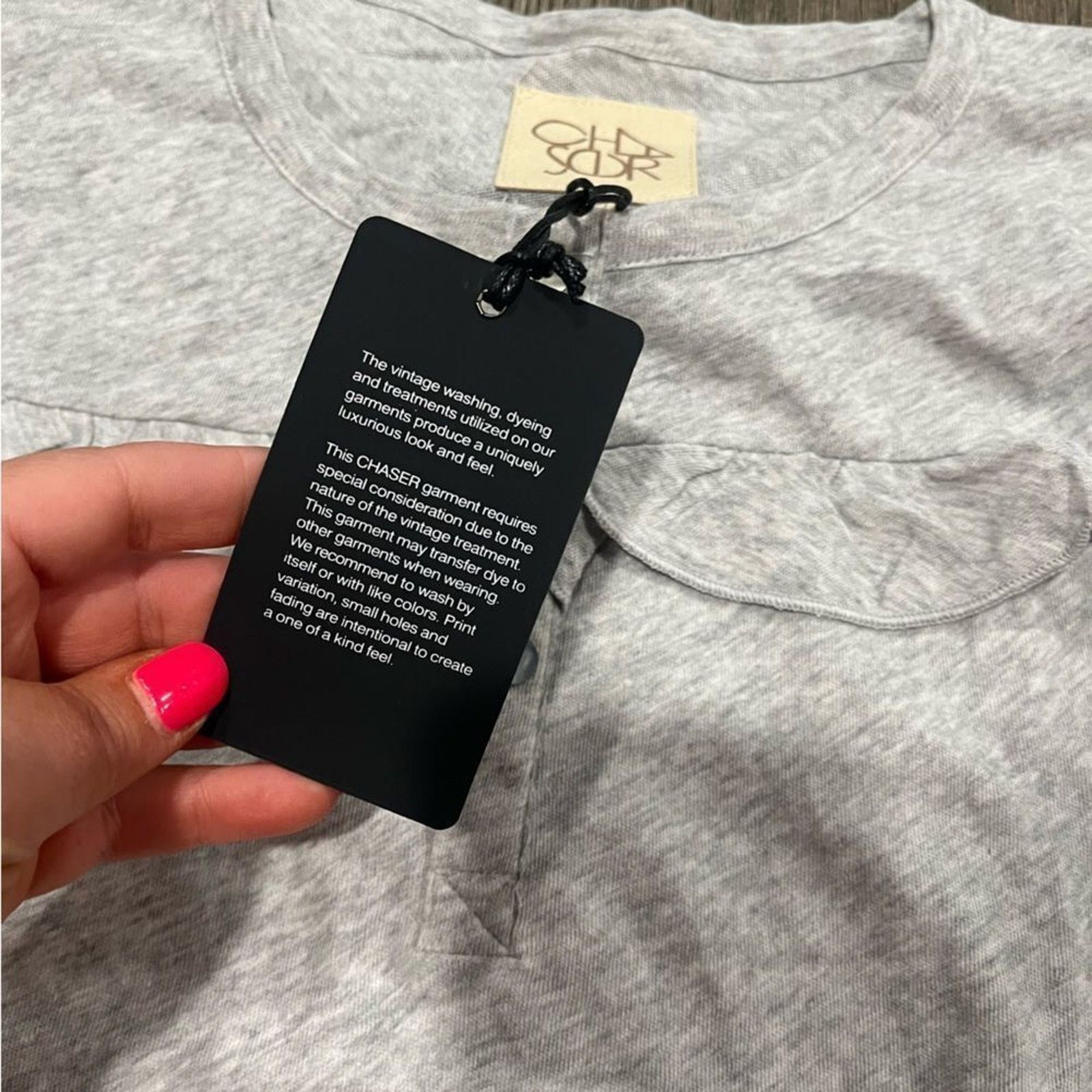 Vintage NWT Chaser Heathered Gray Long Sleeve Ruffled T-Shirt Sz S Size S / US 4 / IT 40 - 3 Thumbnail
