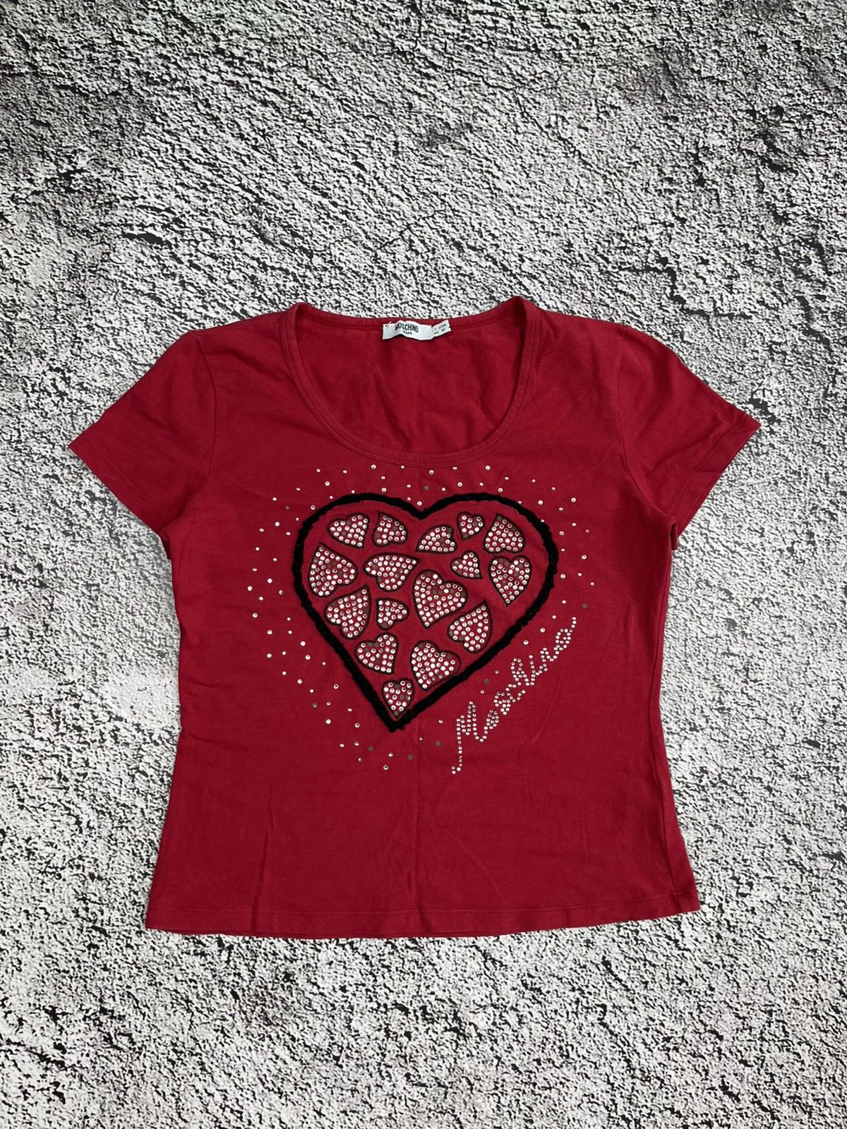 Moschino VINTAGE MOSCHINO Y2K LOGO TEE RHINESTONES Size M / US 6-8 / IT 42-44 - 1 Thumbnail