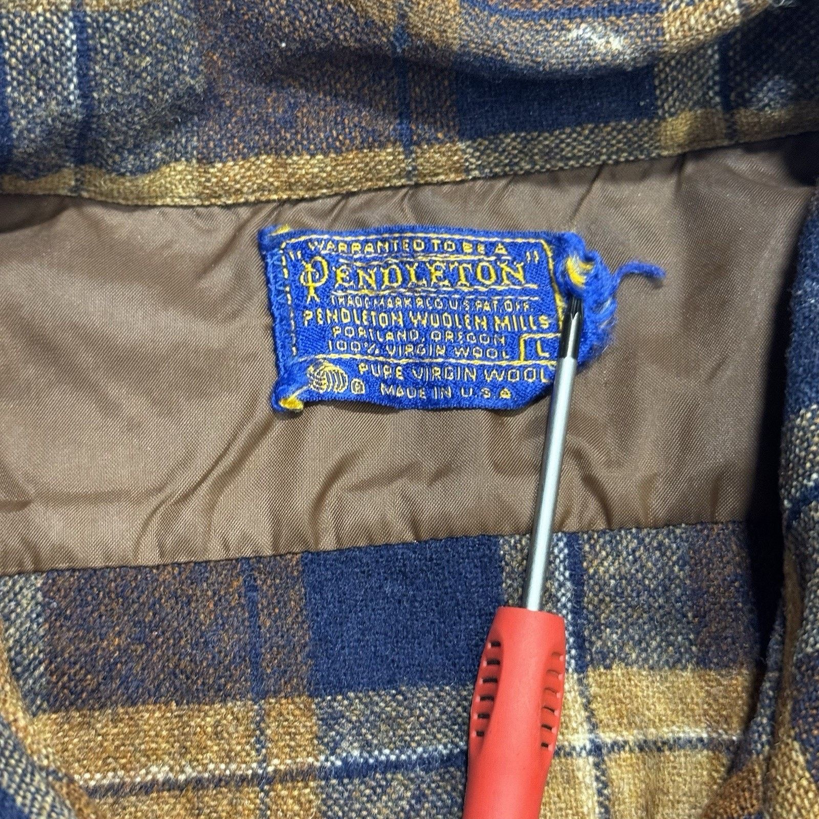 Pendleton vtg 70s Pendleton Board Med Wool Shadow Made USA Loop Collar Size US L / EU 52-54 / 3 - 3 Thumbnail
