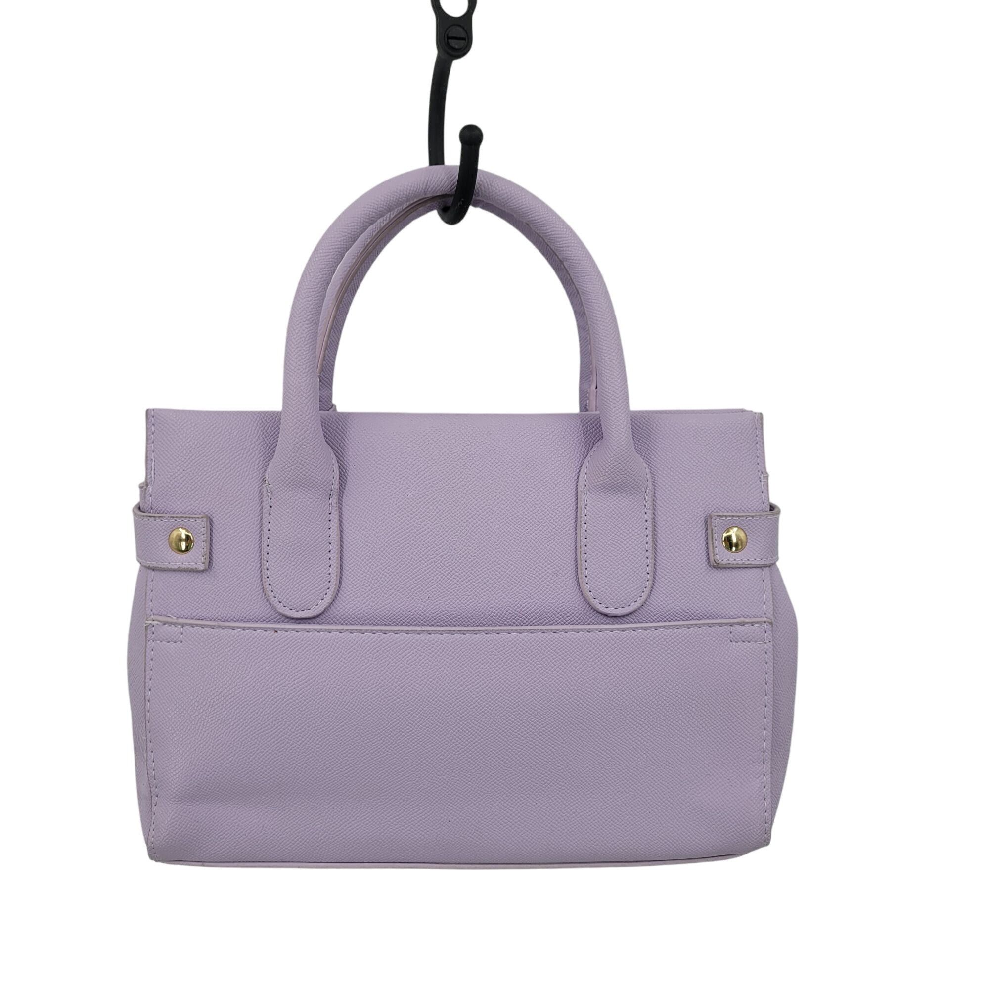 Bebe Womens Vegan Evie Satchel Bag Lilac Pastel Purple Faux