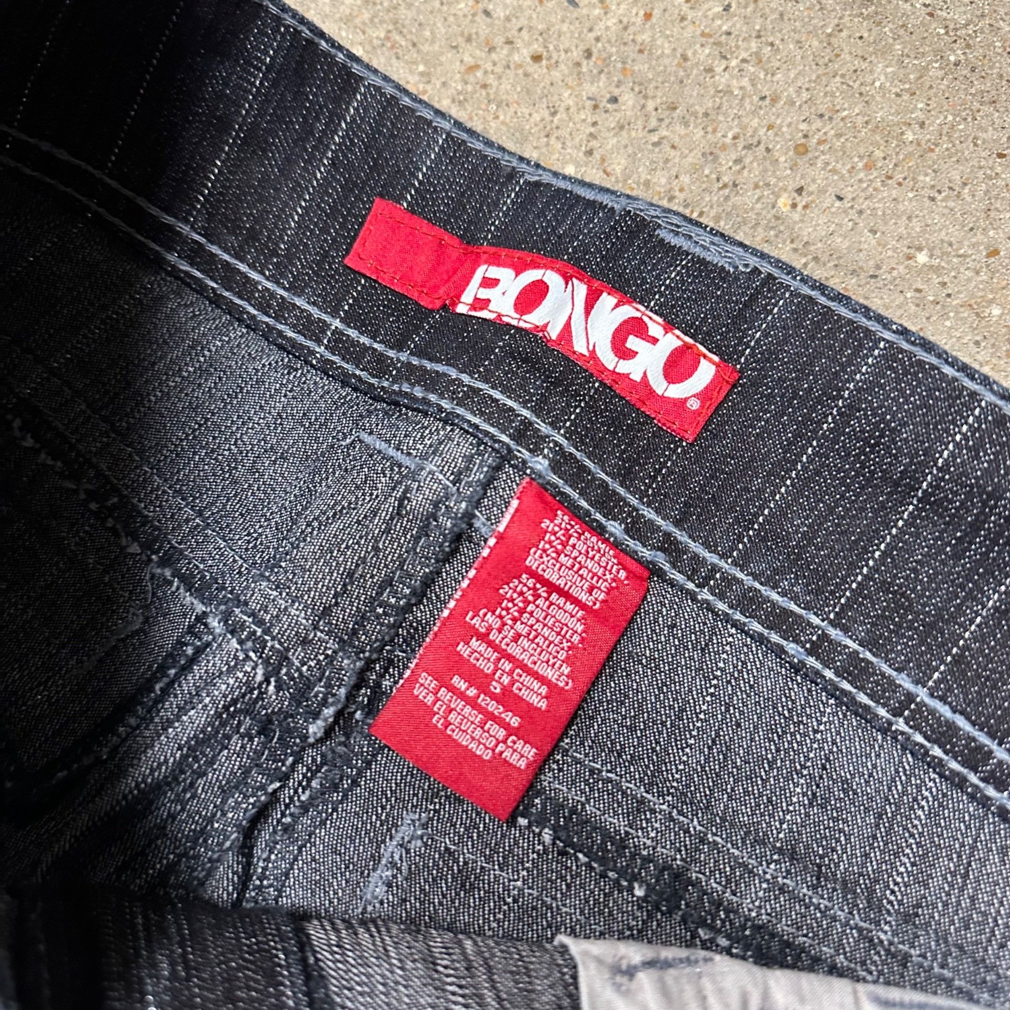 Vintage Vintage Y2K Bongo Striped Dark Wash Jeans Size 29" - 5 Thumbnail