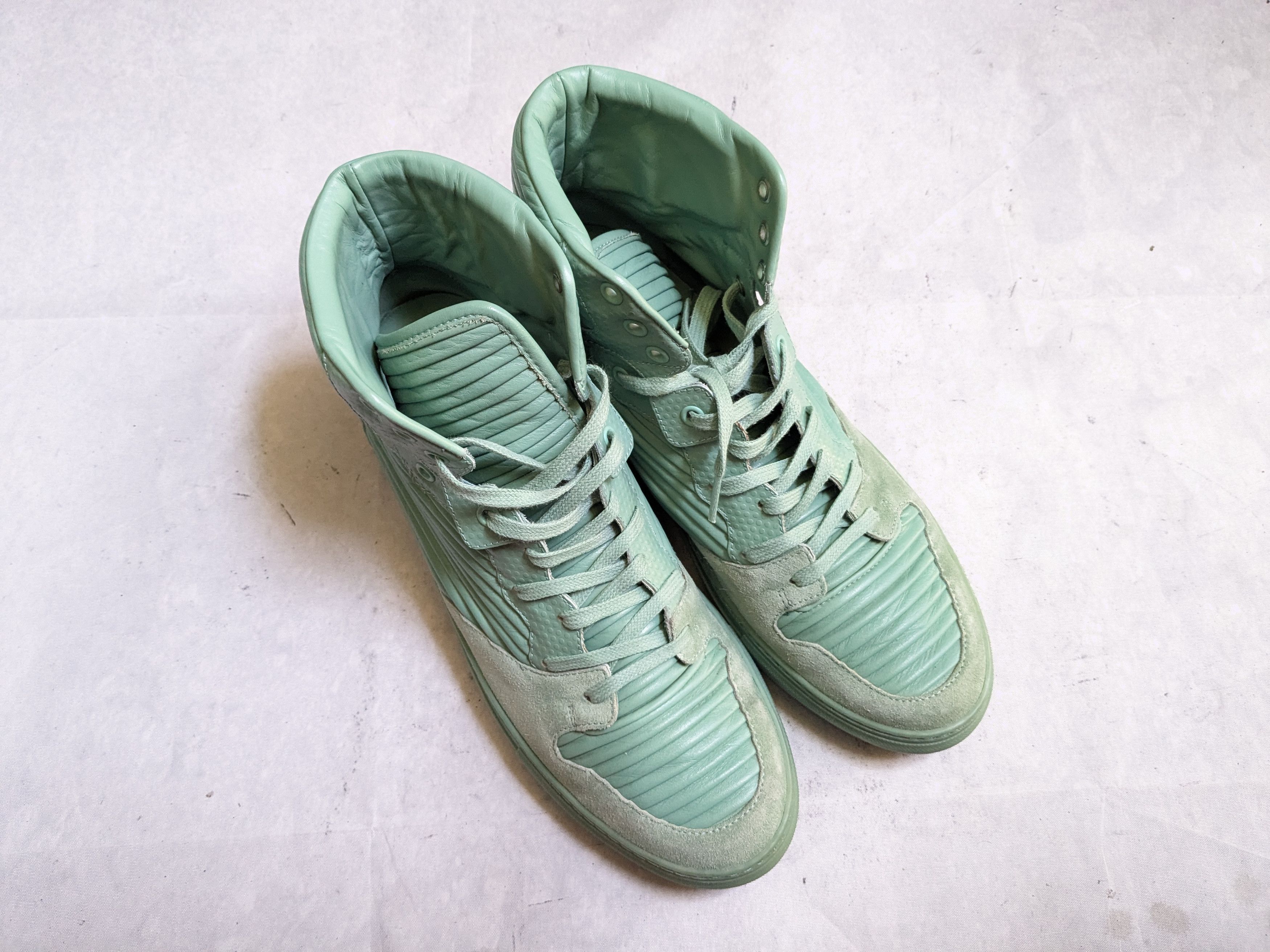 Balenciaga Balenciaga Arena High Top Sneakers Green 9 42 Cotes Leather Size US 9 / EU 42 - 4 Thumbnail