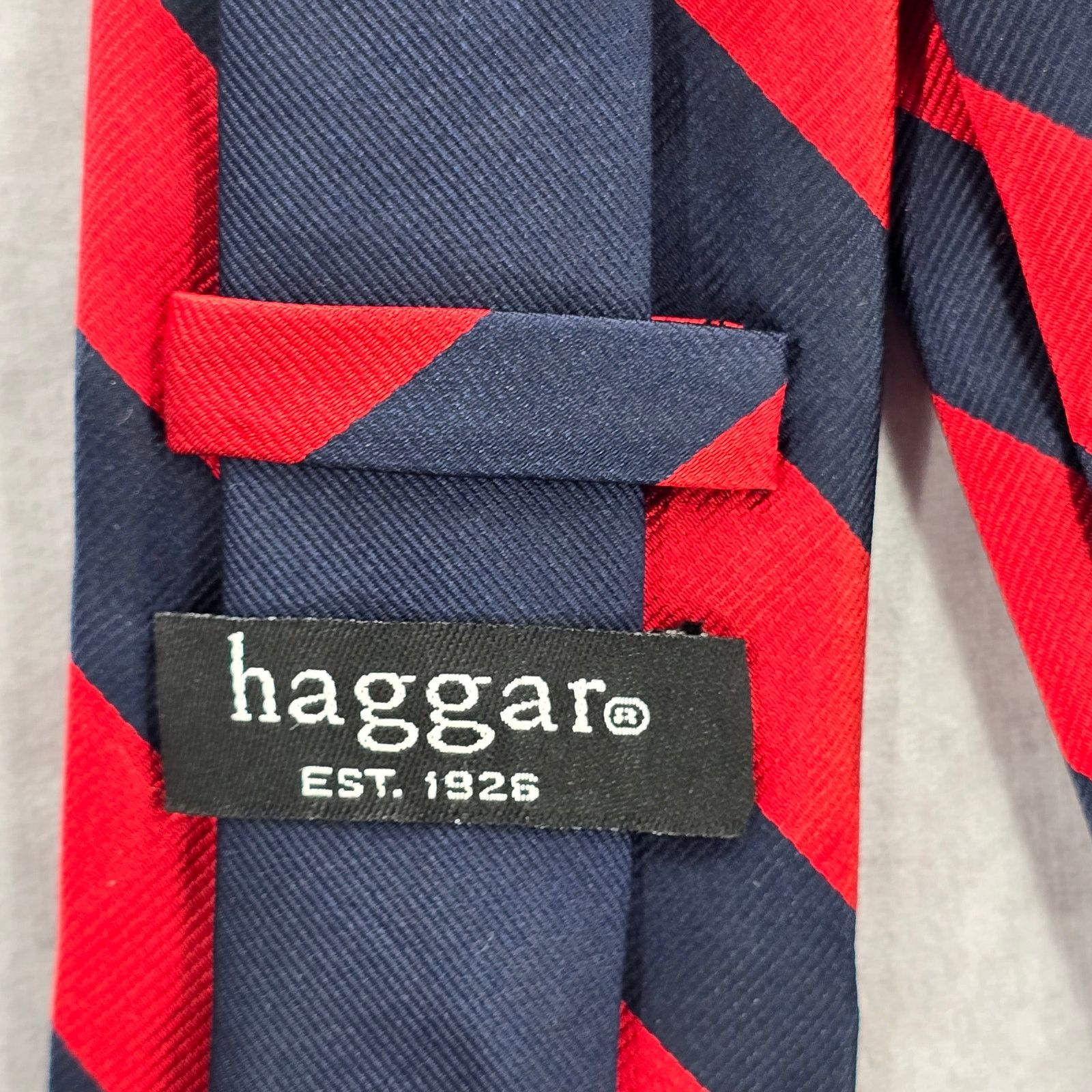 Haggar Haggar Red Blue Stripe 75% Silk 25% Polyester Neck Tie Size 30 - 4 Thumbnail