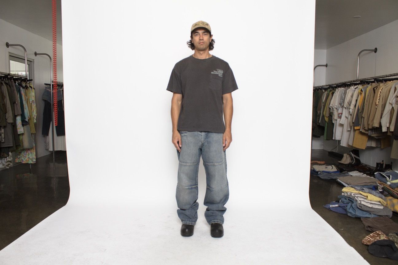 Vintage LIGHT BLUE FADED WASH TECHNICAL DENIM PANTS BY JONNY JOY Size US 36 / EU 52 - 2 Thumbnail