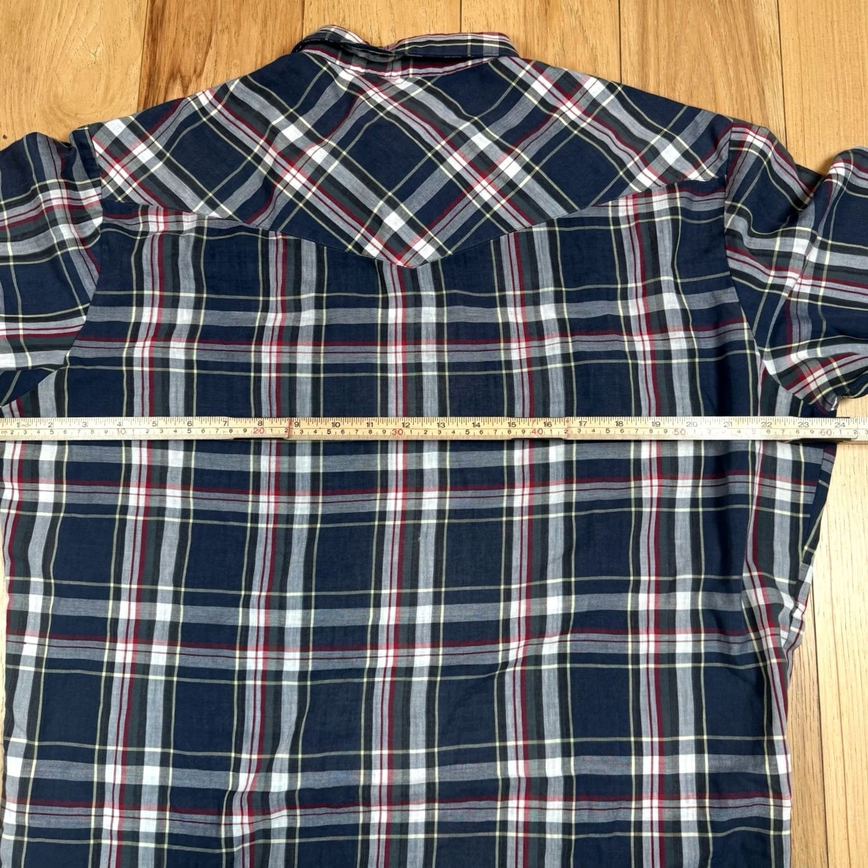 Wrangler VINTAGE Wrangler Plaid Pearl Snap Shirt XL Mens Blue Western Cowboy Rodeo Button-Up Size US XL / EU 56 / 4 - 4 Thumbnail