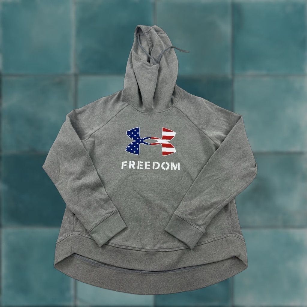 Under Armour Under Armour Hoodie Sweatshirt Womens L Gray Logo Pullover Knit Regular All Seasons Casual Sports Size L / US 10 / IT 46 - 1 Thumbnail