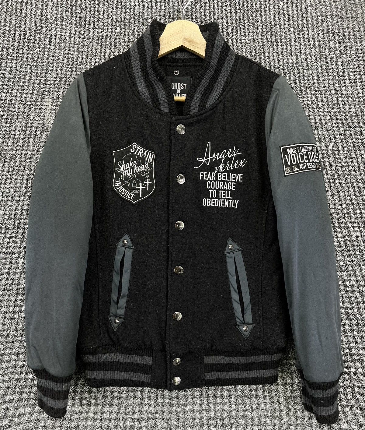 Japanese Brand Vintage Ghost Of Halem Punk Style Wool Varsity Jacket Size M / US 6-8 / IT 42-44 - 5 Thumbnail