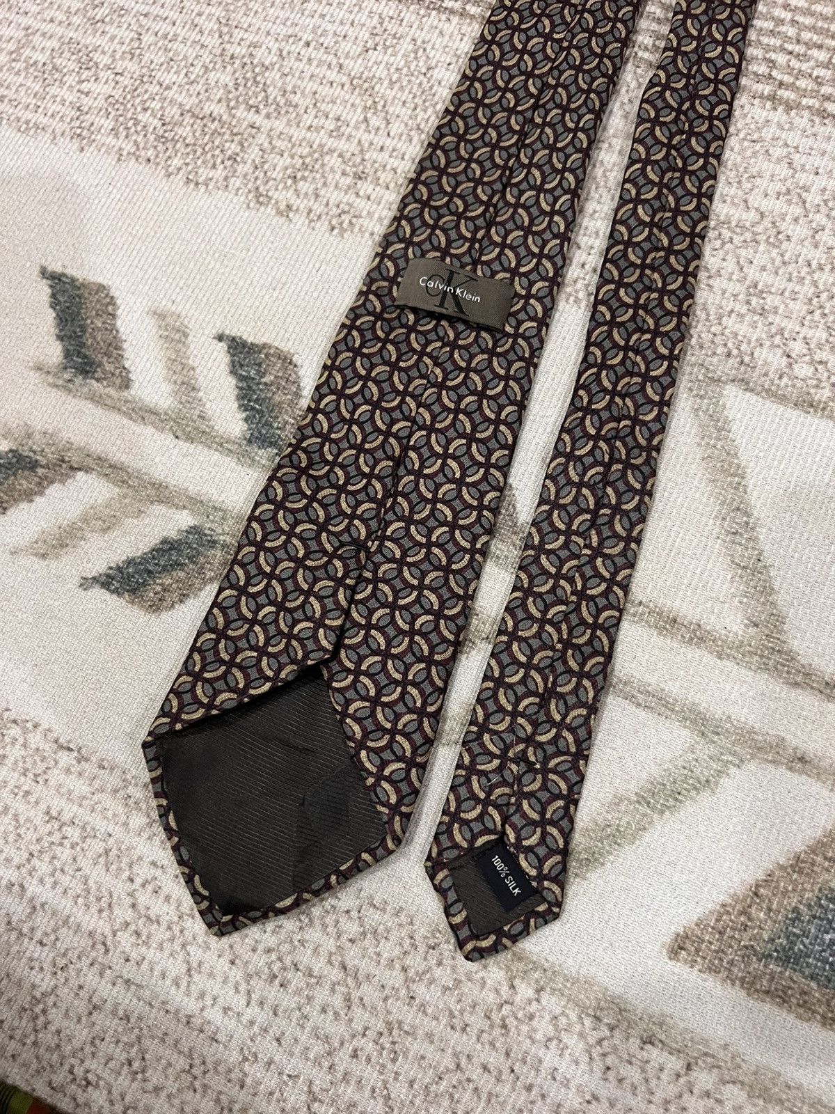 Calvin Klein Vintage Calvin Klein Silk Tie Size ONE SIZE - 4 Thumbnail