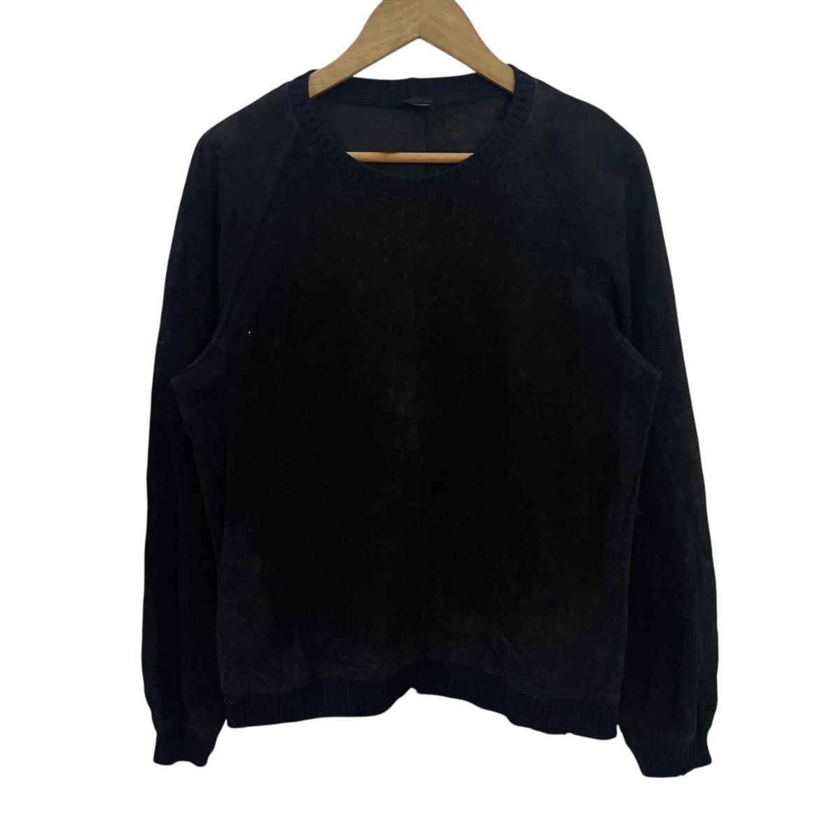Jil Sander Vintage Jil Sander Pullover Crewneck Leather Sweatshirt Size US M / EU 48-50 / 2 - 1 Thumbnail