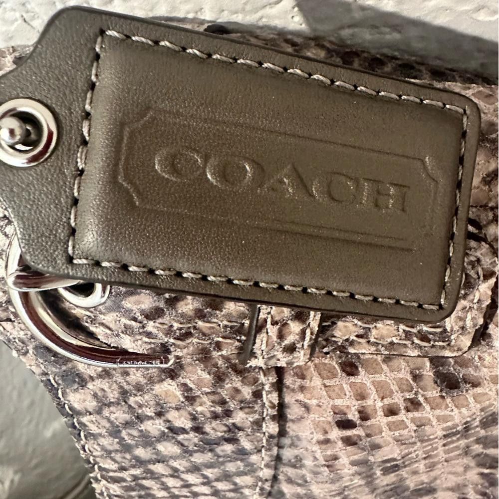 Coach Coach Maggie Python Print Leather Madison Hobo Bag Gray Tan Size ONE SIZE - 4 Thumbnail