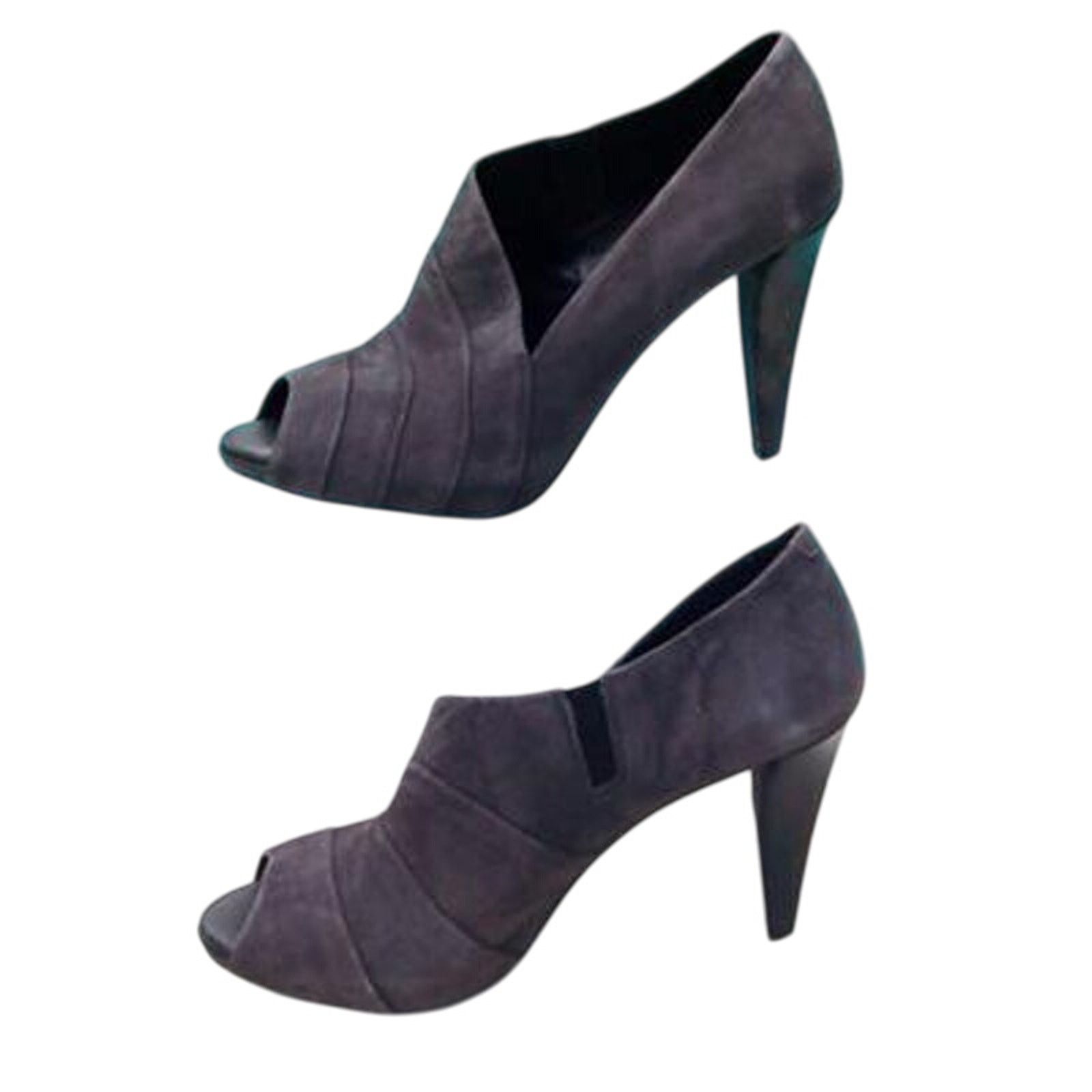 Donald Pliner Donald Pliner Gray Suede Shoe Asymmetrical Peep Toe NWT $395 Size US 10 / IT 40 - 3 Thumbnail