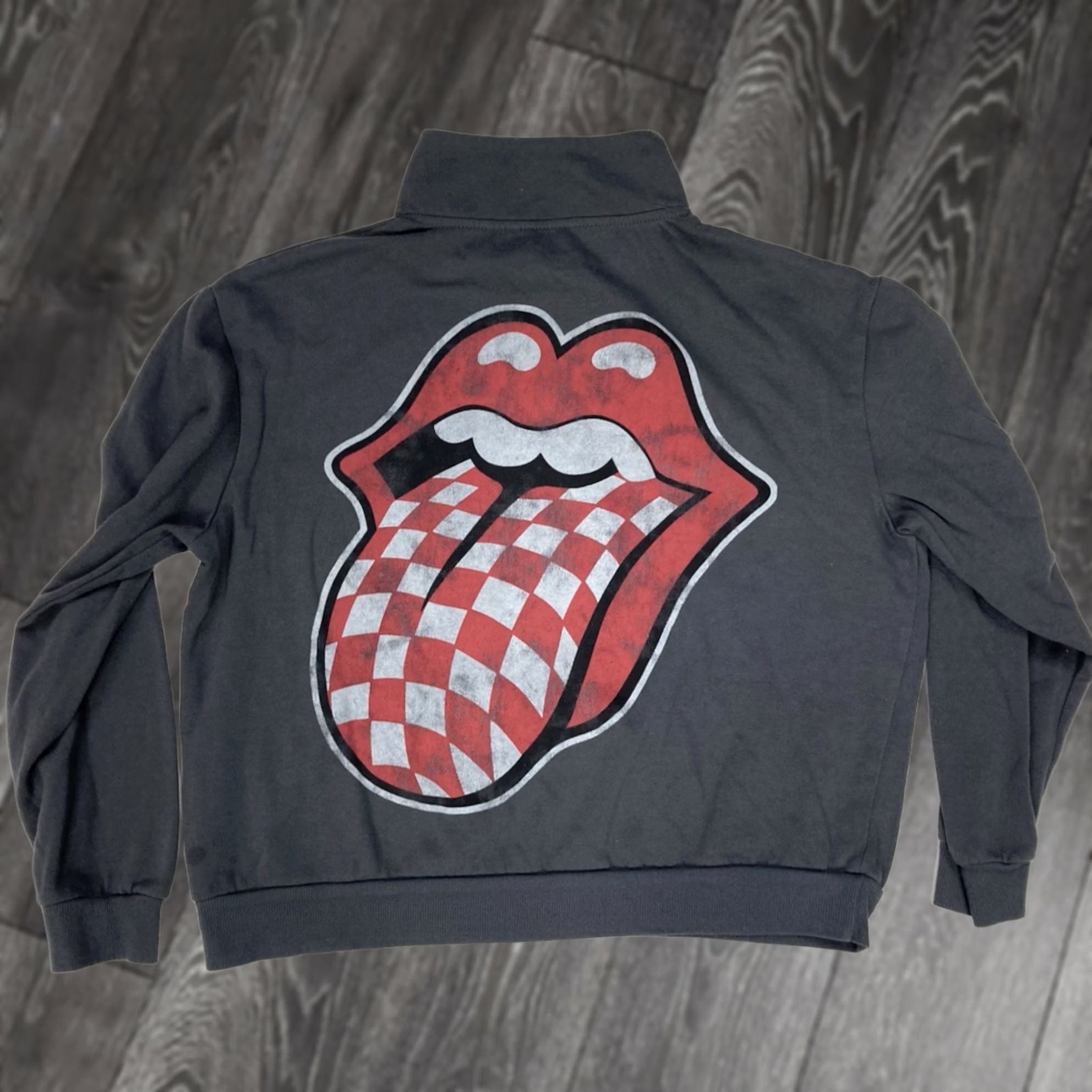 Vintage VINTAGE The Rolling Stones Sweatshirt Women Small Black Cotton Logo 1/4 Zip Lightweight Graphic Print Music Retro Band 4 Seasons Mens? Size S / US 4 / IT 40 - 1 Thumbnail