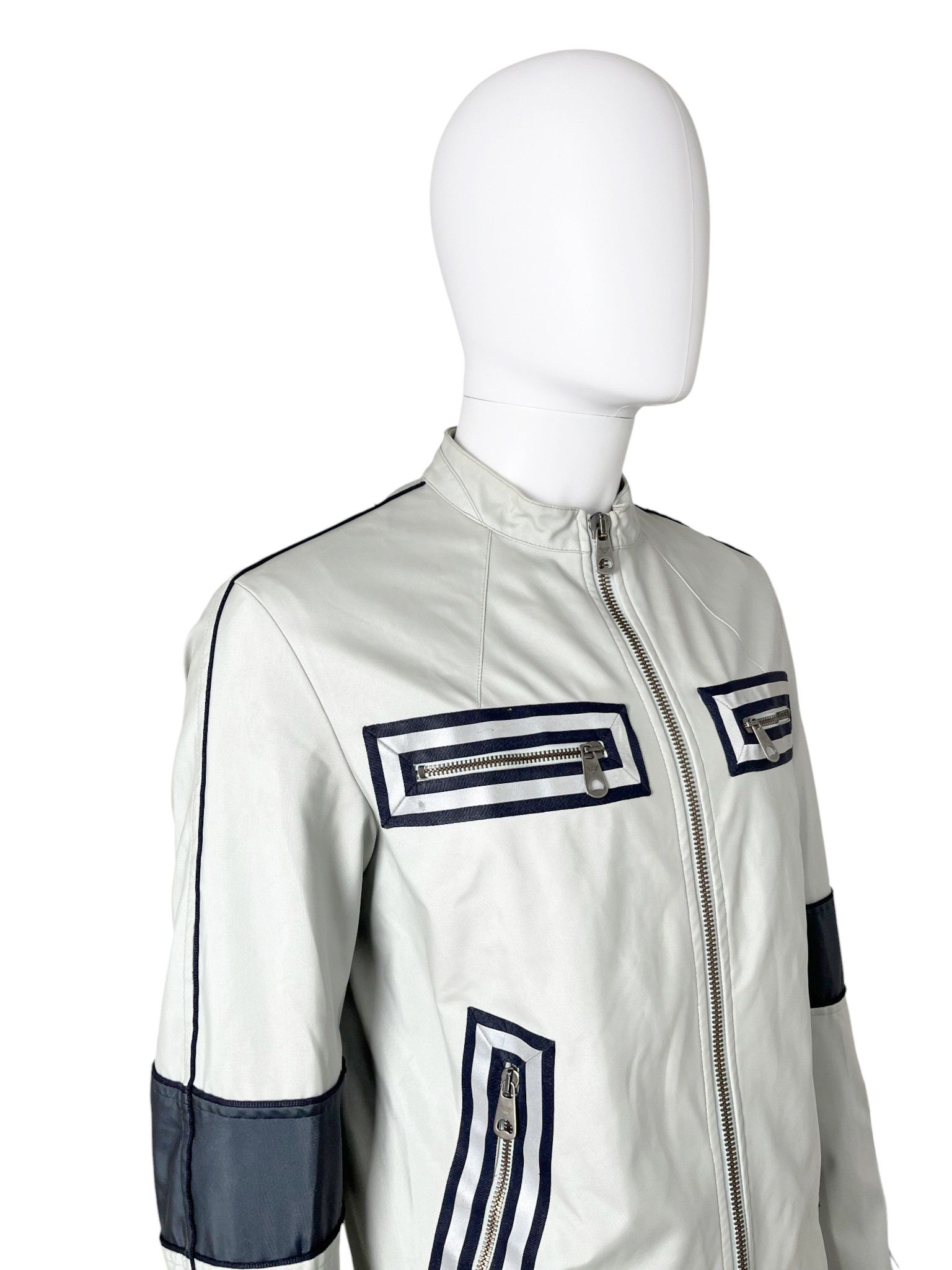 Giorgio Armani 1990's Biker Reflective Grey Jacket Size US M / EU 48-50 / 2 - 4 Thumbnail
