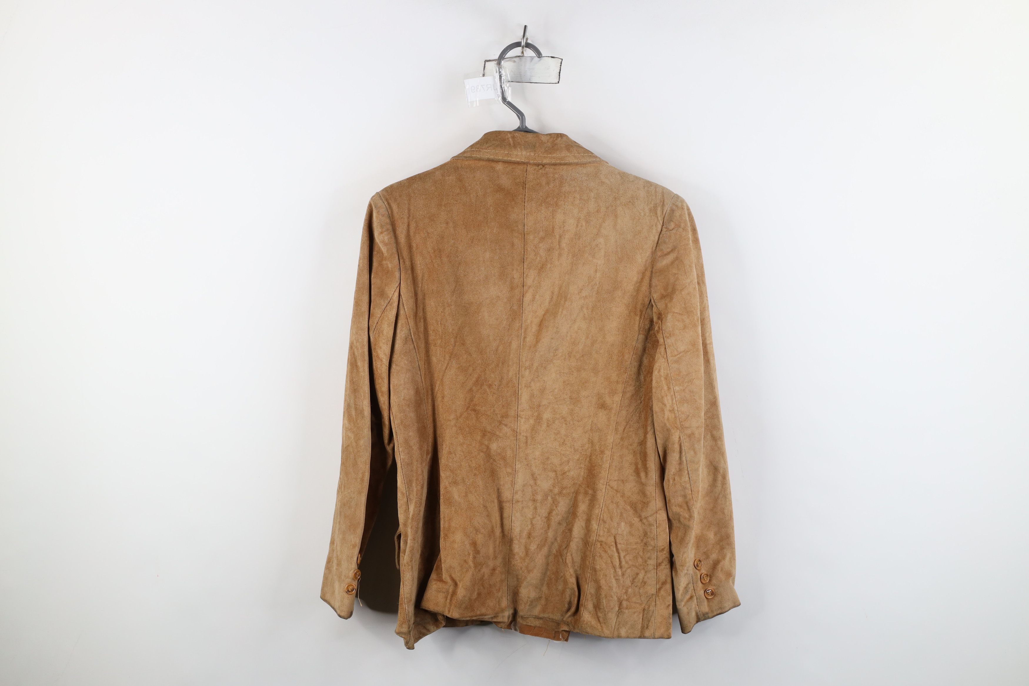 Vintage Vintage 70s 80s Streetwear Suede Leather Blazer Jacket Brown Size L / US 10 / IT 46 - 13 Thumbnail