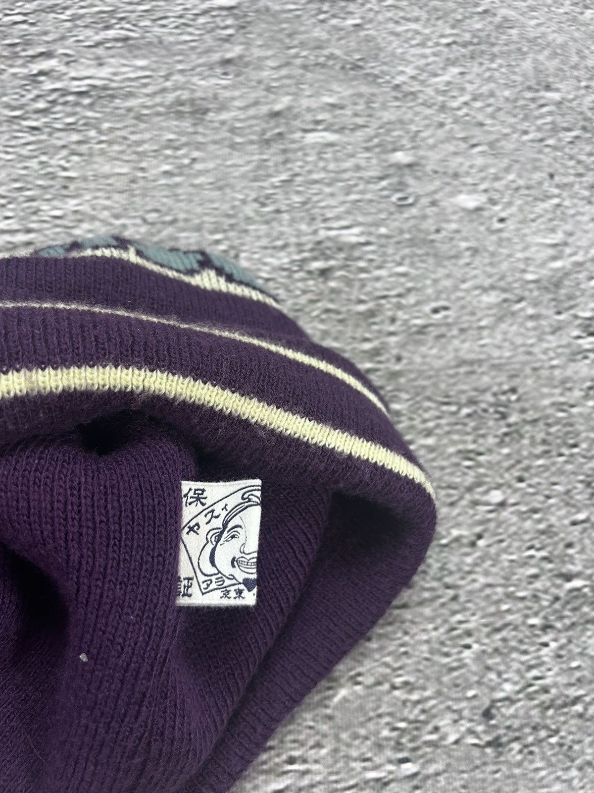 Evisu × Vintage Evisu beanie Y2K seagulls purple big logo Size ONE SIZE - 4 Thumbnail