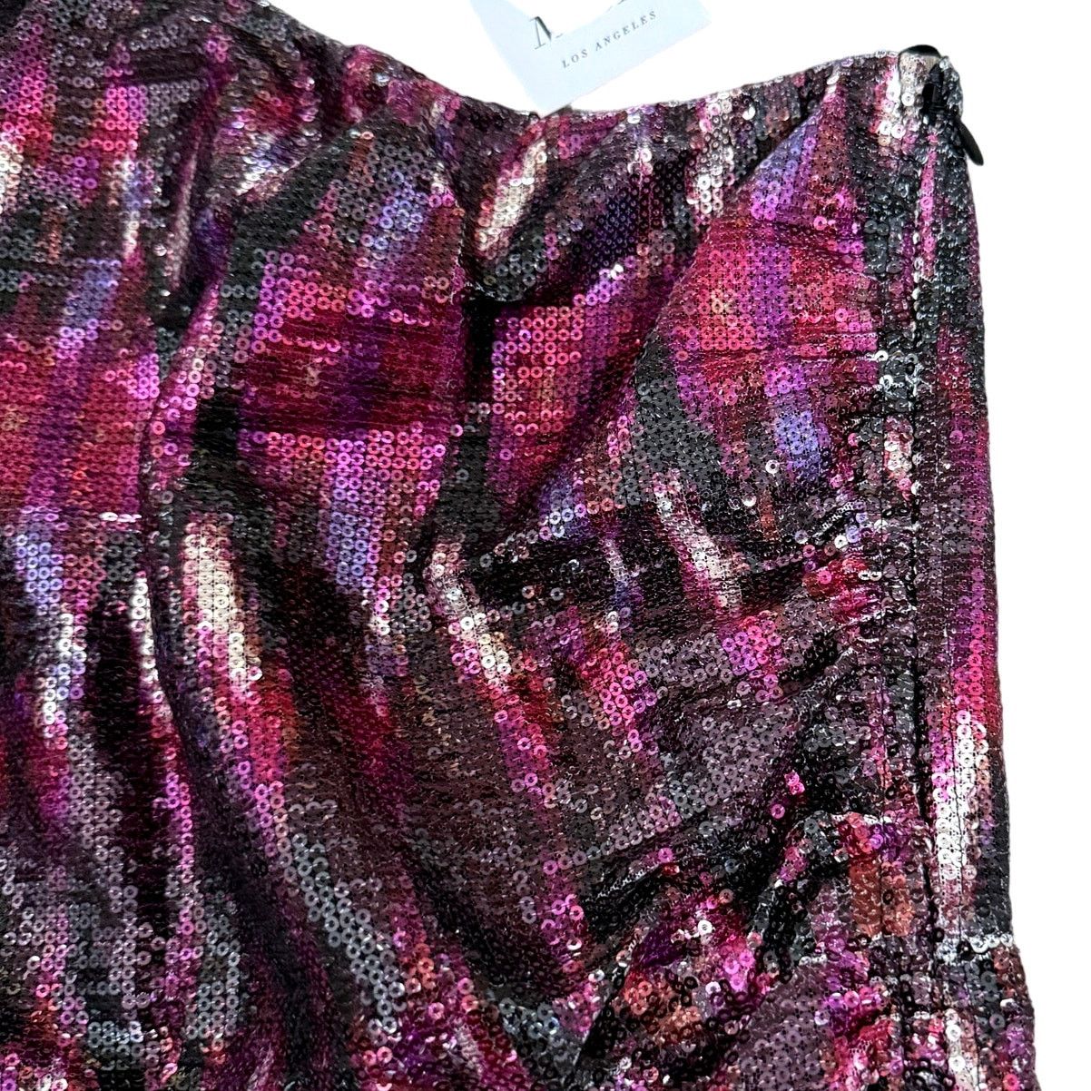 MISA Los Angeles Misa LA Nova One-Shoulder Sequin Minidress L Fuchsia Size L / US 10 / IT 46 - 7 Thumbnail