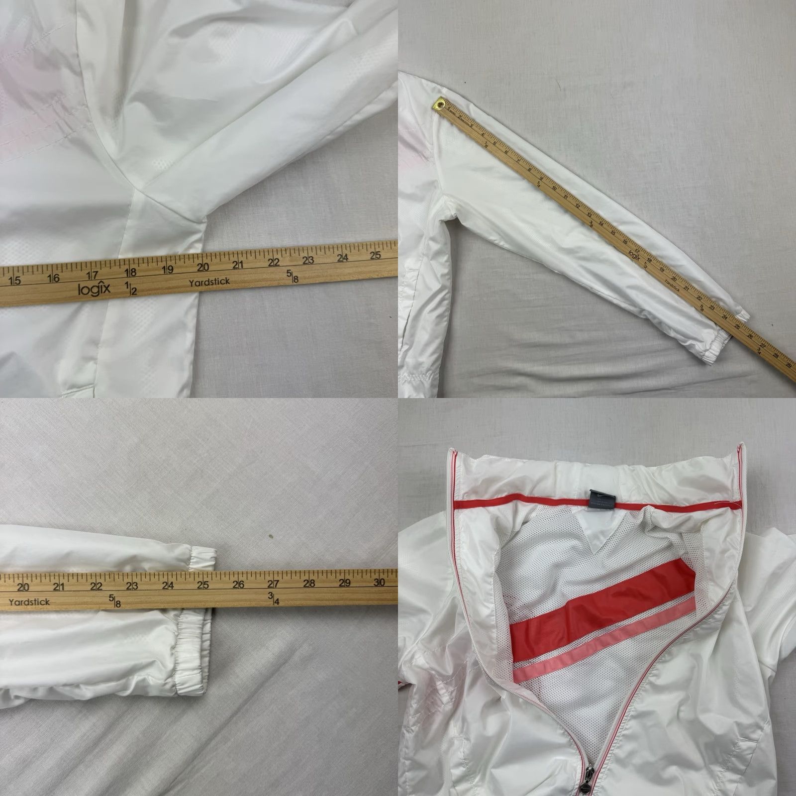 Nike VINTAGE Nike Windbreaker Womens Jacket M White Hooded Sports 90s Y2K Size M / US 6-8 / IT 42-44 - 9 Thumbnail
