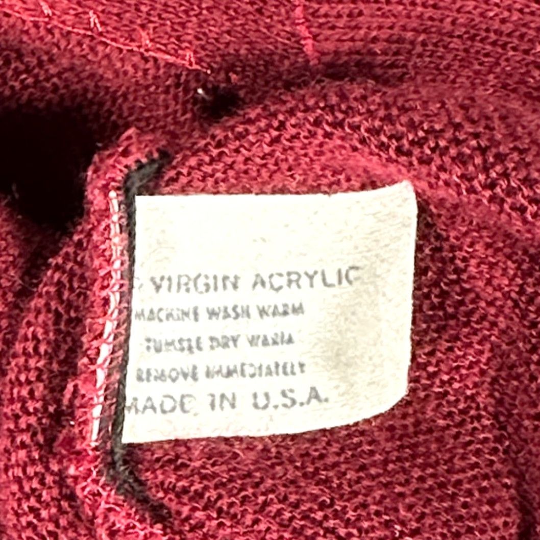 Vintage VINTAGE Campus Cardigan Sweater Men's XL Red Ribbed Pockets 70s Grunge USA College Knit Crew Neck Long Sleeve Size US L / EU 52-54 / 3 - 7 Thumbnail