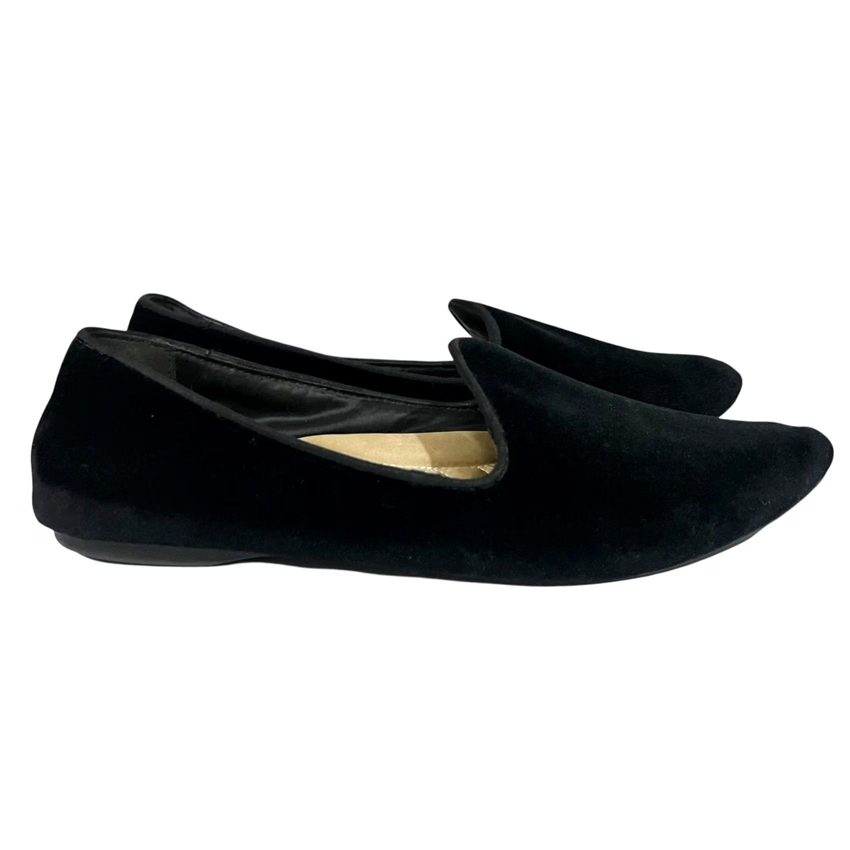 Velvet Birdies The Starling Flats Womens 9 Black Velvet Comfort Casual Slip On Loafers Size US 9 / IT 39 - 2 Thumbnail