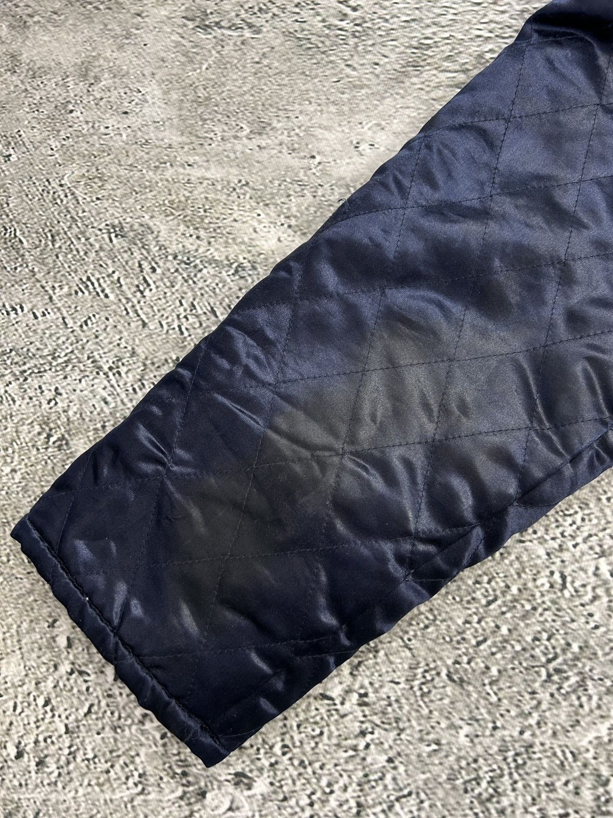 Supreme Supreme Quilted Satin Gold/Navy Parka Jacket Big Logo AW14 Size US L / EU 52-54 / 3 - 3 Thumbnail