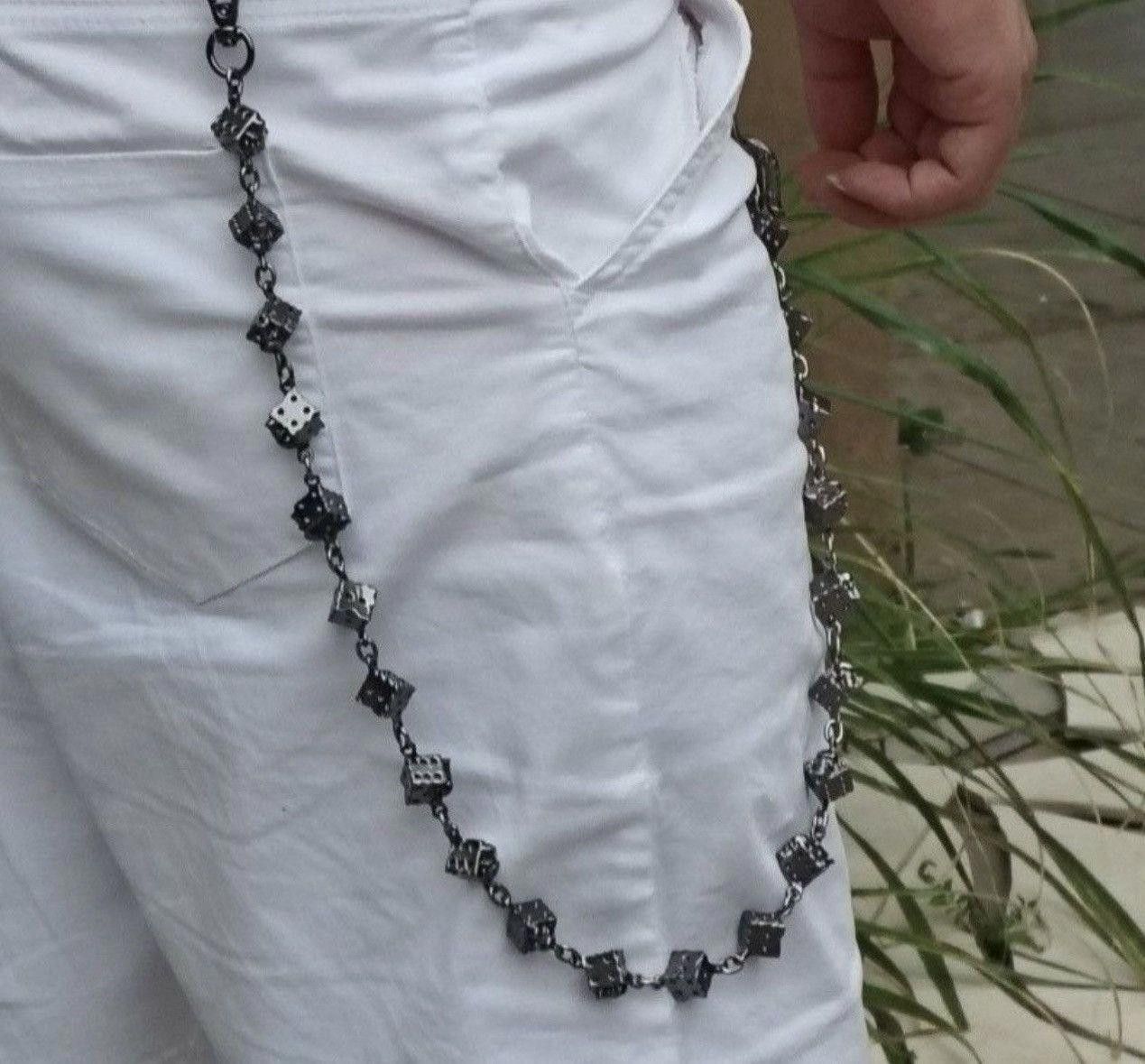 Jewelry Dice and Skulls Grunge Wallet Chain Size ONE SIZE - 1 Thumbnail