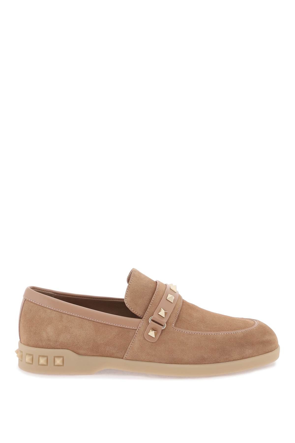 image of Valentino Garavani "leisure Flows Suede Shoes in Light Camel, Women's (Size 8)
