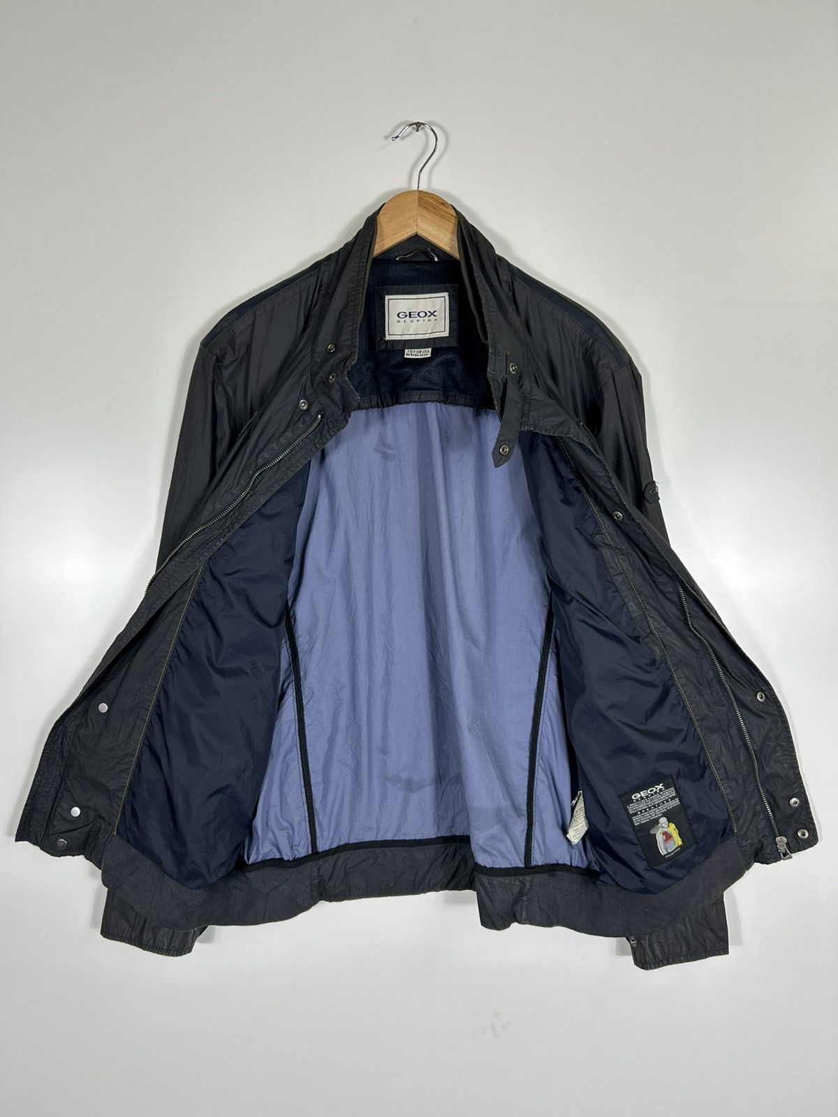 Geox × Italia Independent 🔥Geox Respira Italia Patent Zipper Jacket Size US L / EU 52-54 / 3 - 12 Thumbnail