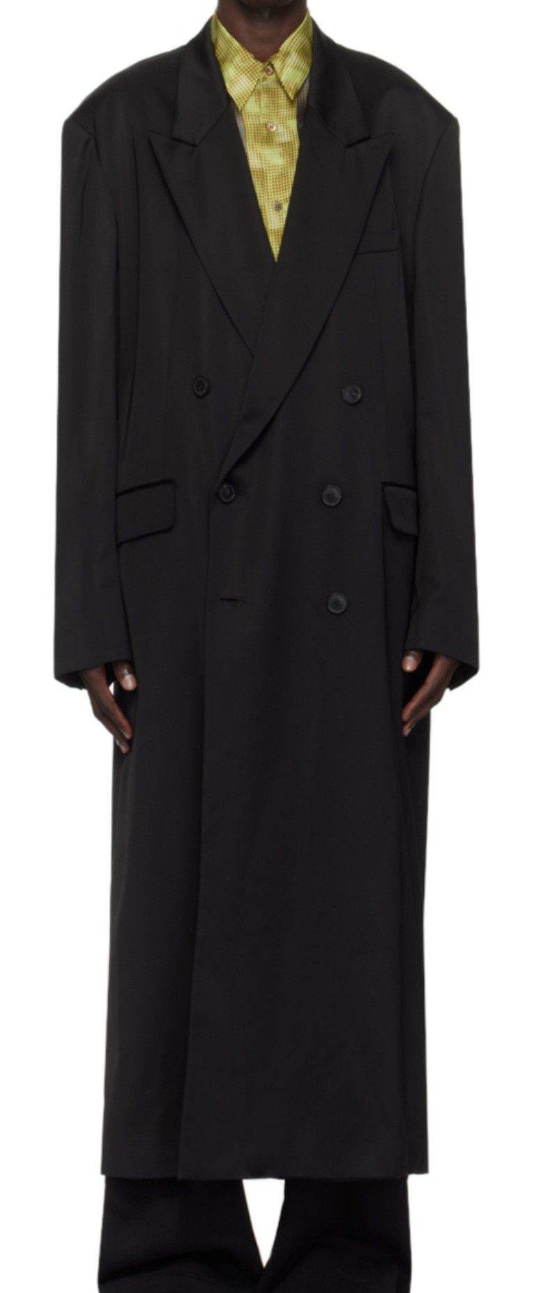 Dries Van Noten Dries Van Noten Black Oversized Double-Breasted Coat Size US L / EU 52-54 / 3 - 11 Thumbnail