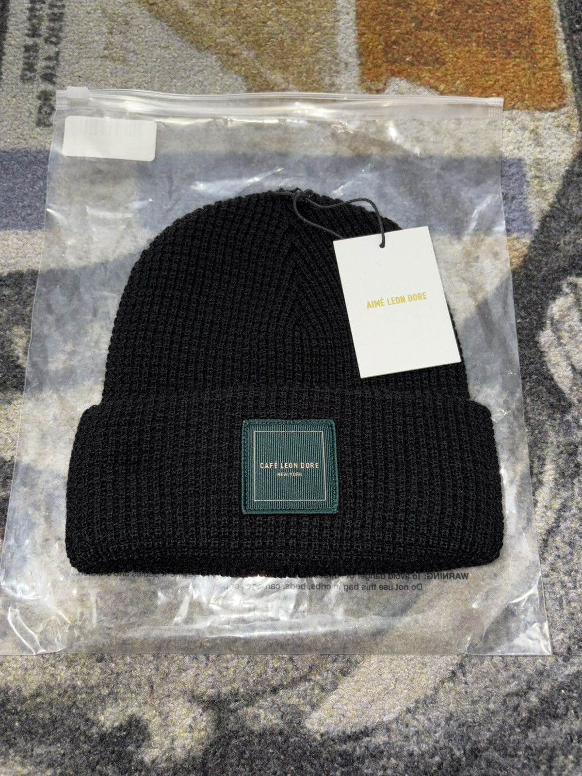 AIME LEON DORE RIBBED KNIT BEANIE BLACK 【公式通販】