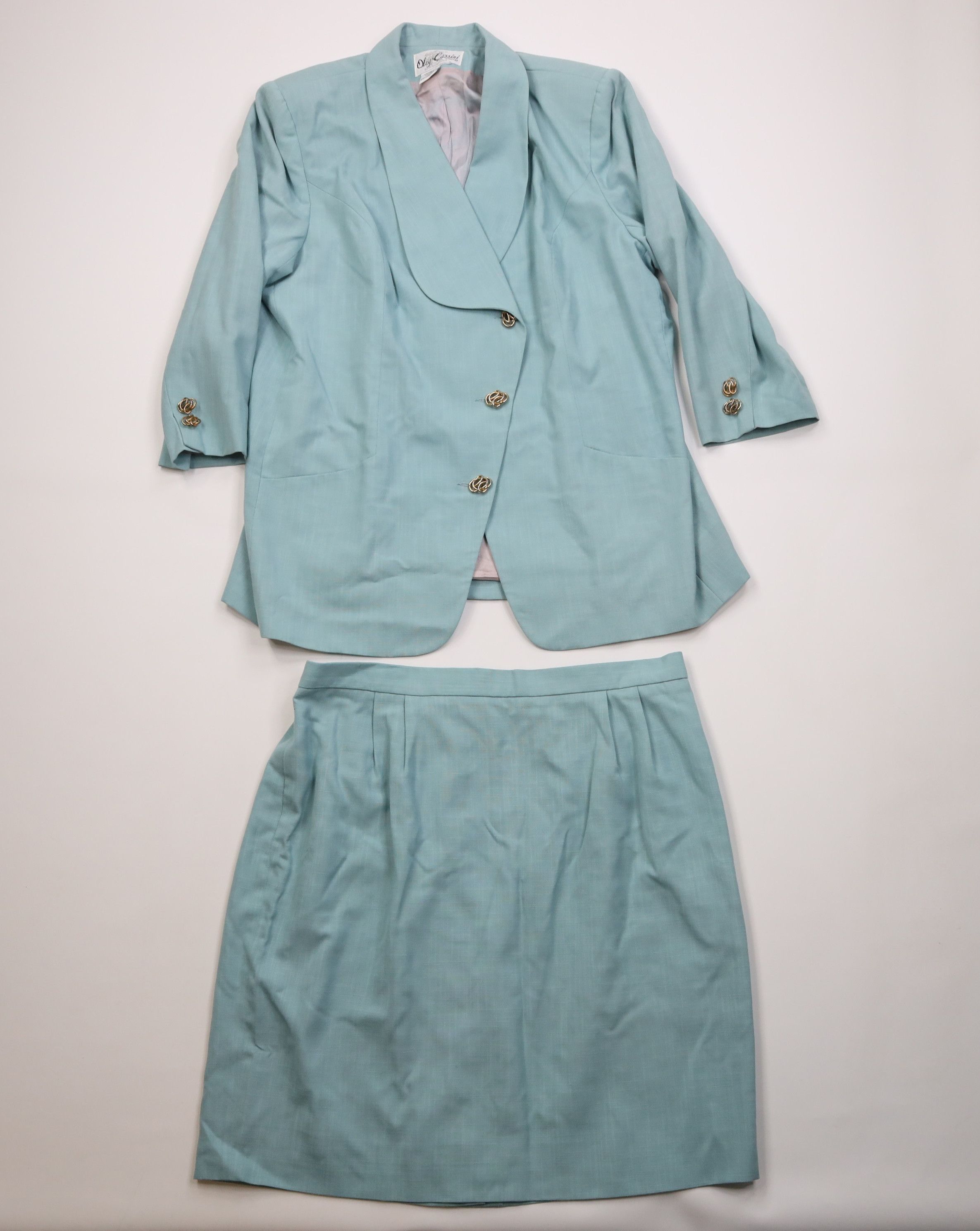 Oleg Cassini Vintage 70s 80s Oleg Cassini 2 Piece Church Wedding Suit Size 3XL / US 20-22 - 1 Thumbnail