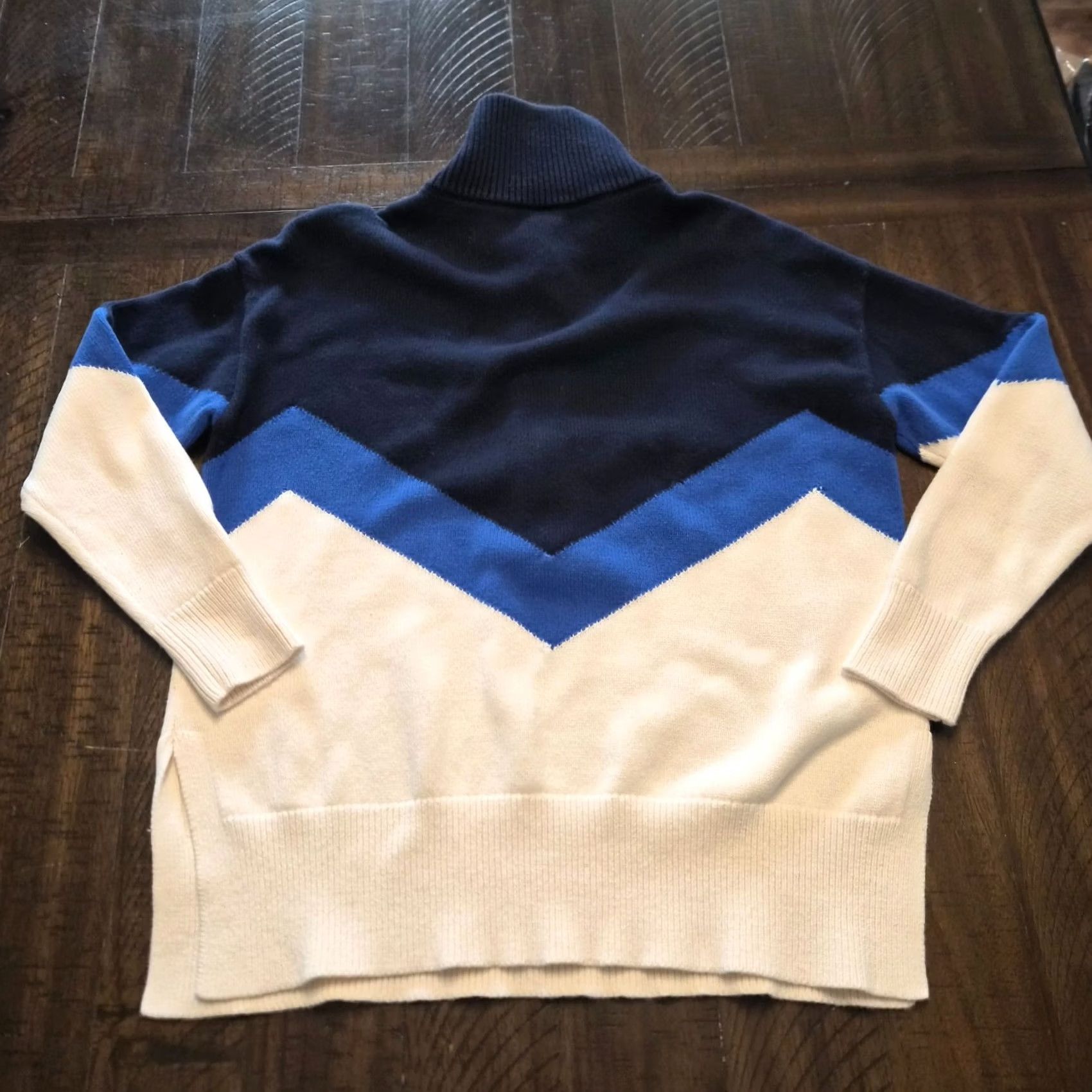 Lou & Grey Lou & Grey Womens 1/4 Zip Sweater XS Multicolor Geometric 100% Cotton Pullover Knit Long Sleeve Collared Casual Size XS / US 0-2 / IT 36-38 - 5 Thumbnail