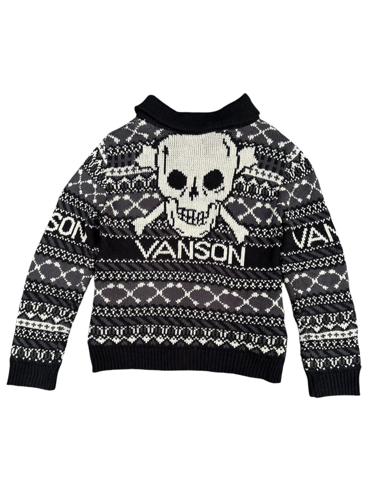 Vanson Leathers Vintage Vanson Skull Knit Sweater Zipper Size US L / EU 52-54 / 3 - 6 Thumbnail
