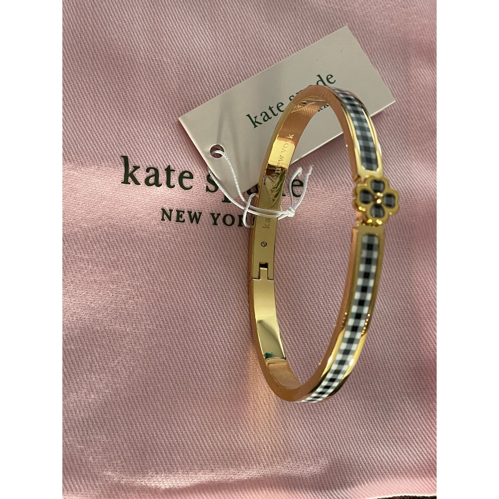Kate Spade Kate Spade Thin Hinged Bangle Bracelet Black Plaid New Size ONE SIZE - 7 Thumbnail