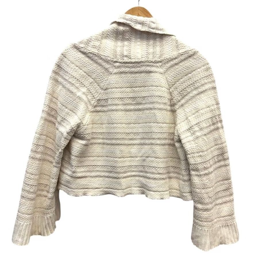 Anthropologie VINTAGE Anthropologie Moth Cream Striped Open Front Cropped Cardigan Sweater Bell Sleeve XS Women Size XS / US 0-2 / IT 36-38 - 3 Thumbnail