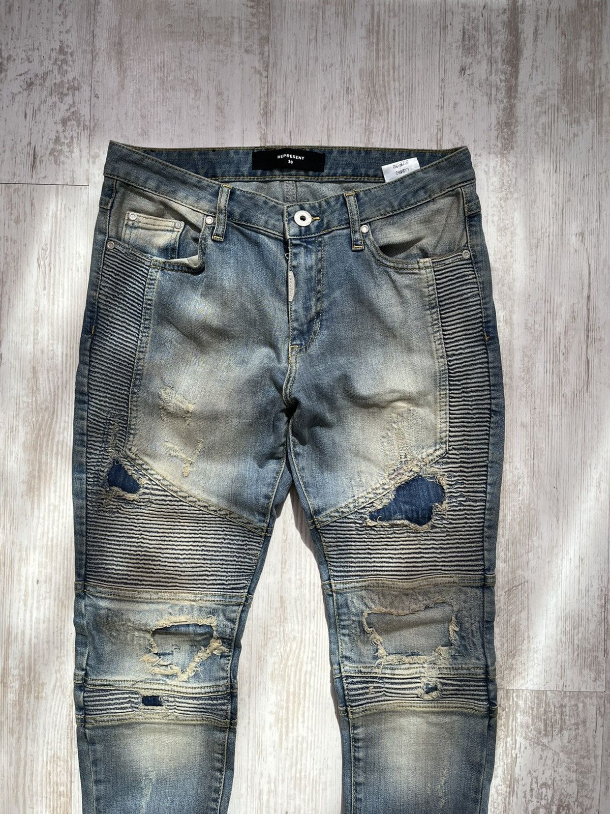Represent Clo. Represent Clothing Biker Denim Distressed Jeans - Blue - 30 Size US 30 / EU 46 - 3 Thumbnail