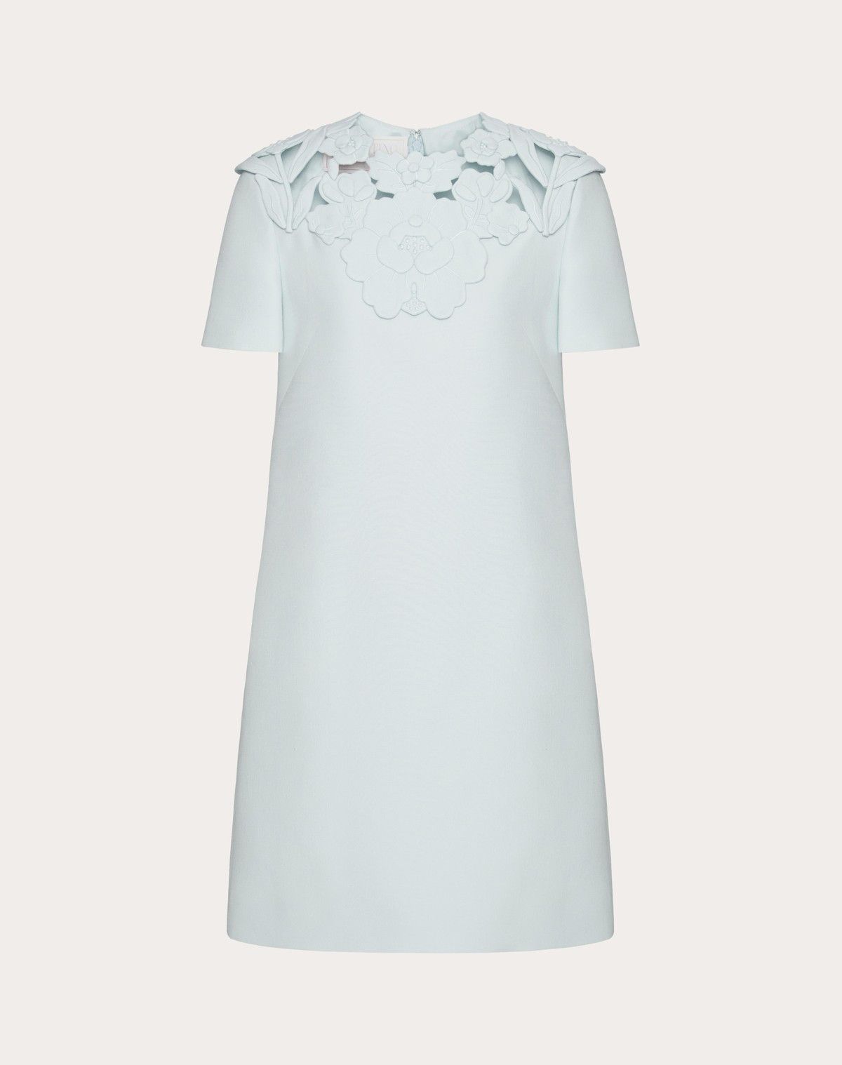 Valentino o1s1wg110525 Embroidered Crepe Coutoure Short Dress in Grey Size M / US 6-8 / IT 42-44 - 1 Thumbnail