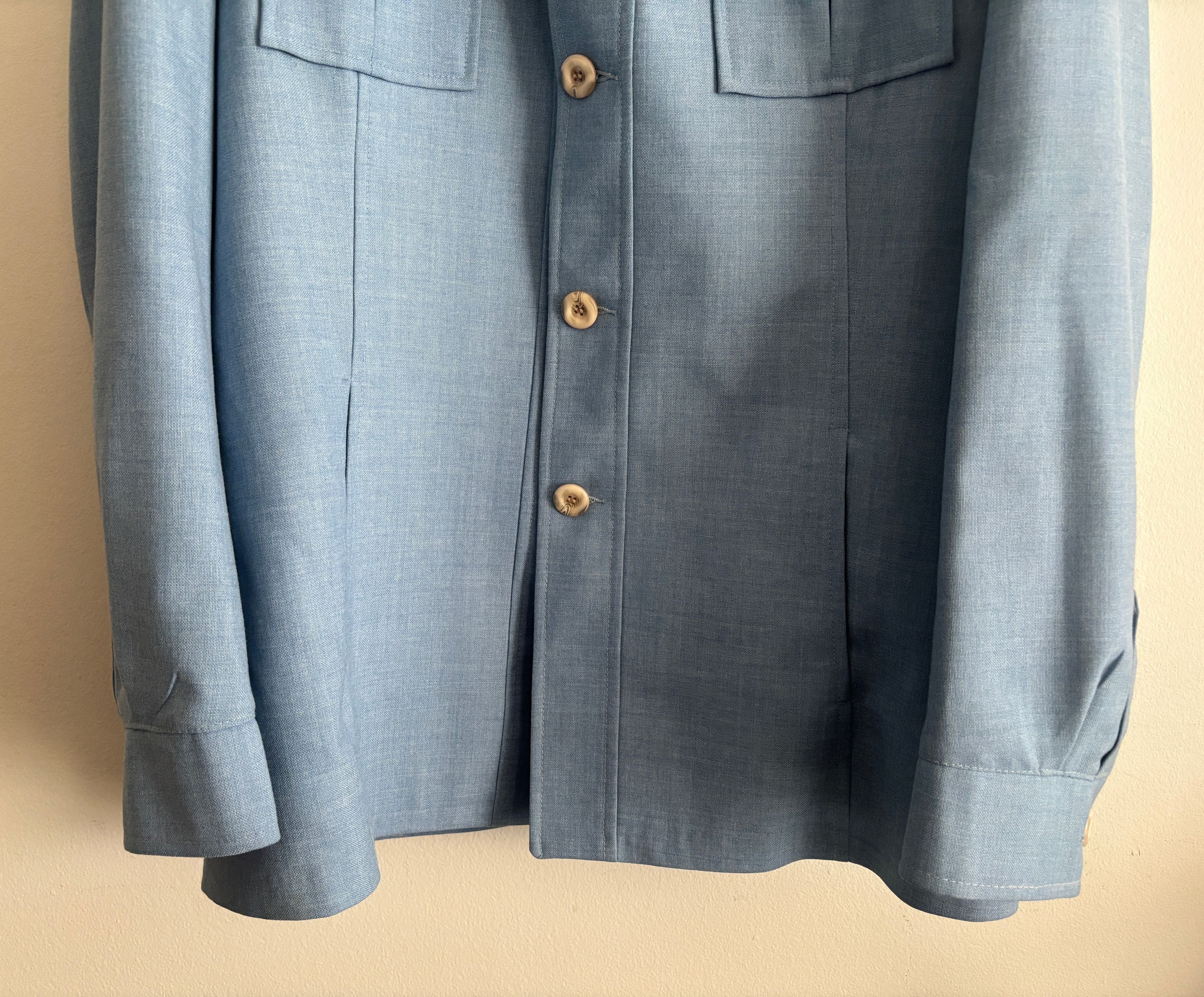 Vintage Mac-Mor Sky Blue Leisure Shirt Jacket/ Overshirt-40/ Medium Size US M / EU 48-50 / 2 - 4 Thumbnail