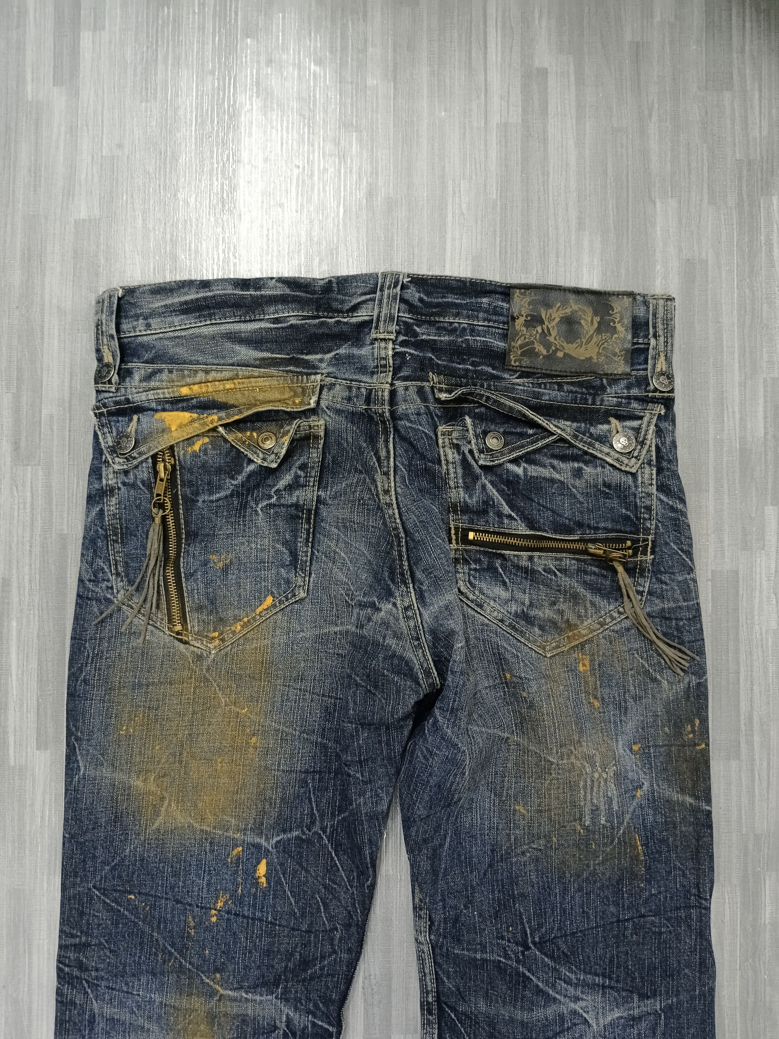 Japanese Brand FLARE SICK SPLATTER UNBRANDED DENIM PANTS Size US 33 - 5 Thumbnail