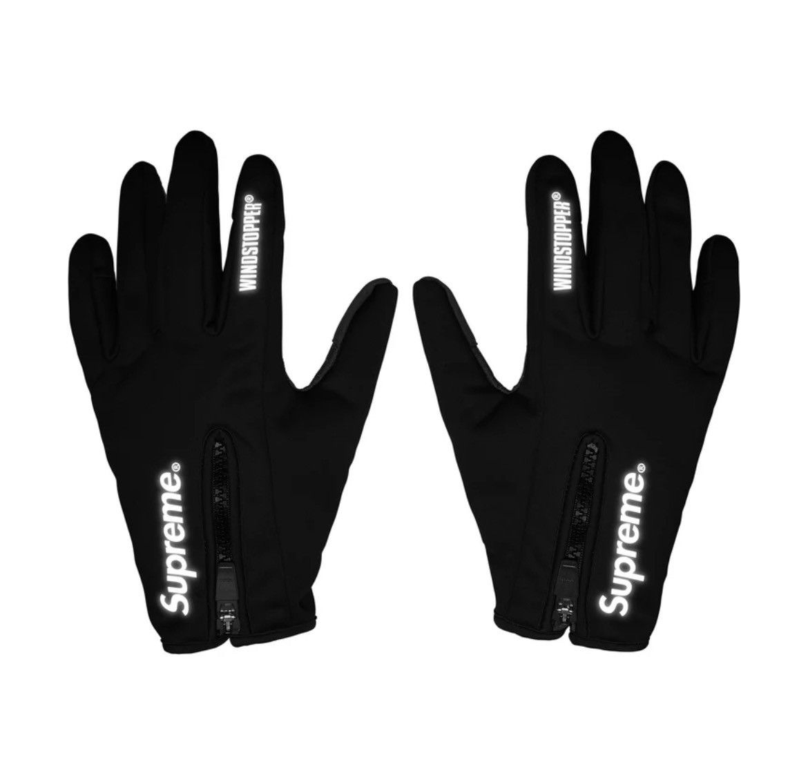 Supreme Windstopper Zip Gloves Large Black FW25